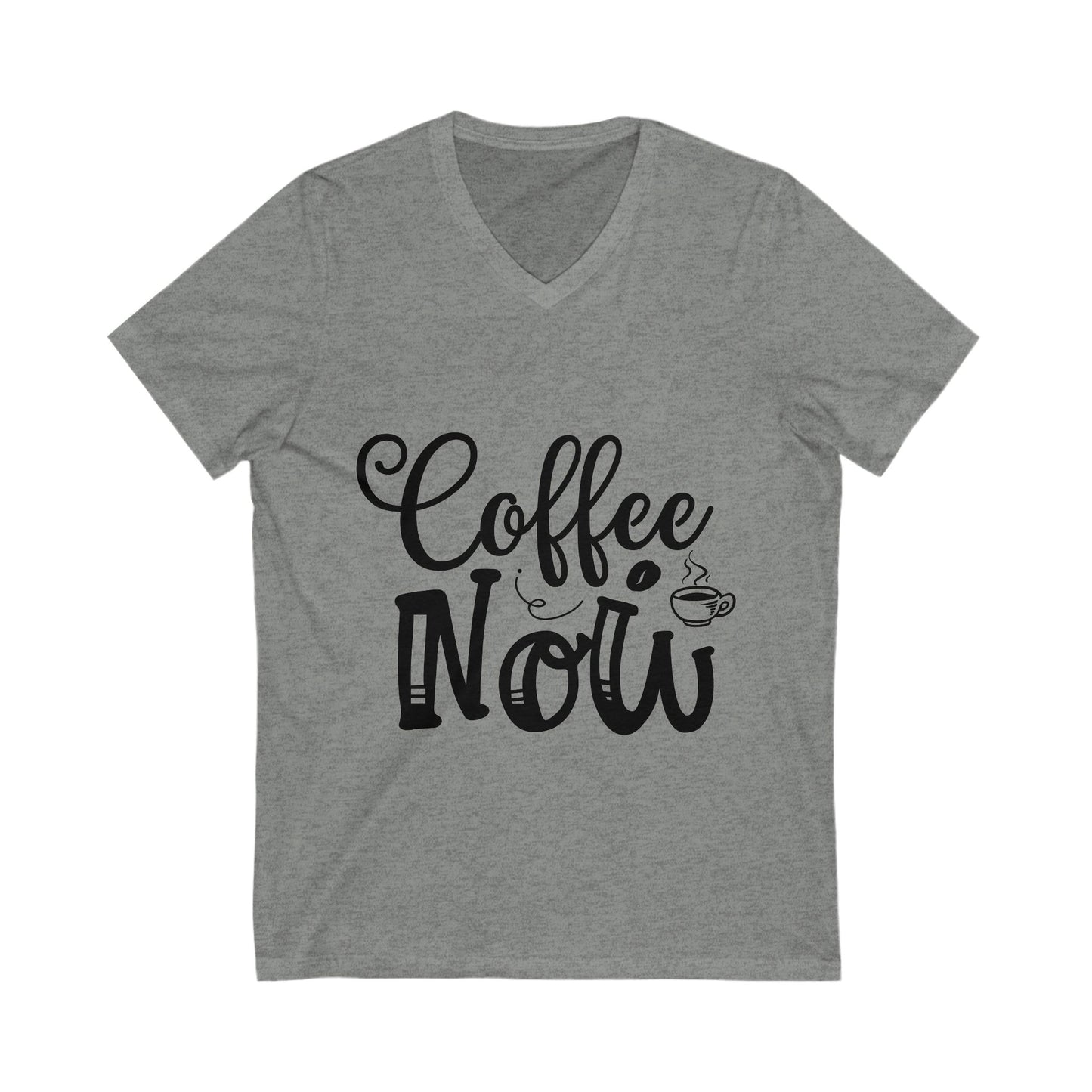 Coffee Now Unisex Short Sleeve V-neck Tshirt