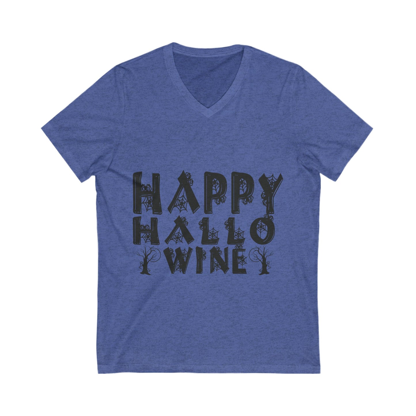 Happy Hallo Wine Unisex Short Sleeve V-neck Tshirt