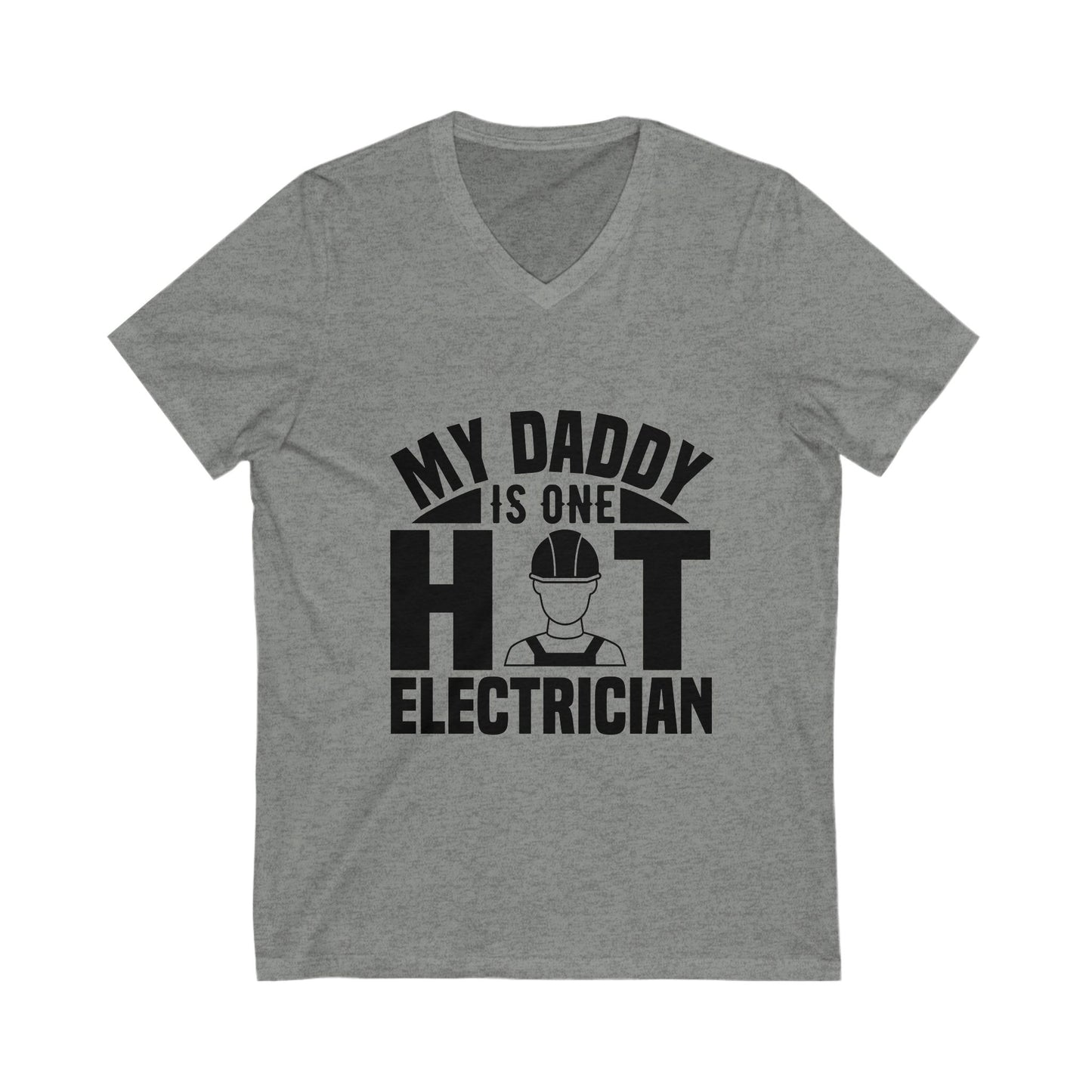 My Daddy Is One Hot Electrician Unisex Short Sleeve V-neck Tshirt