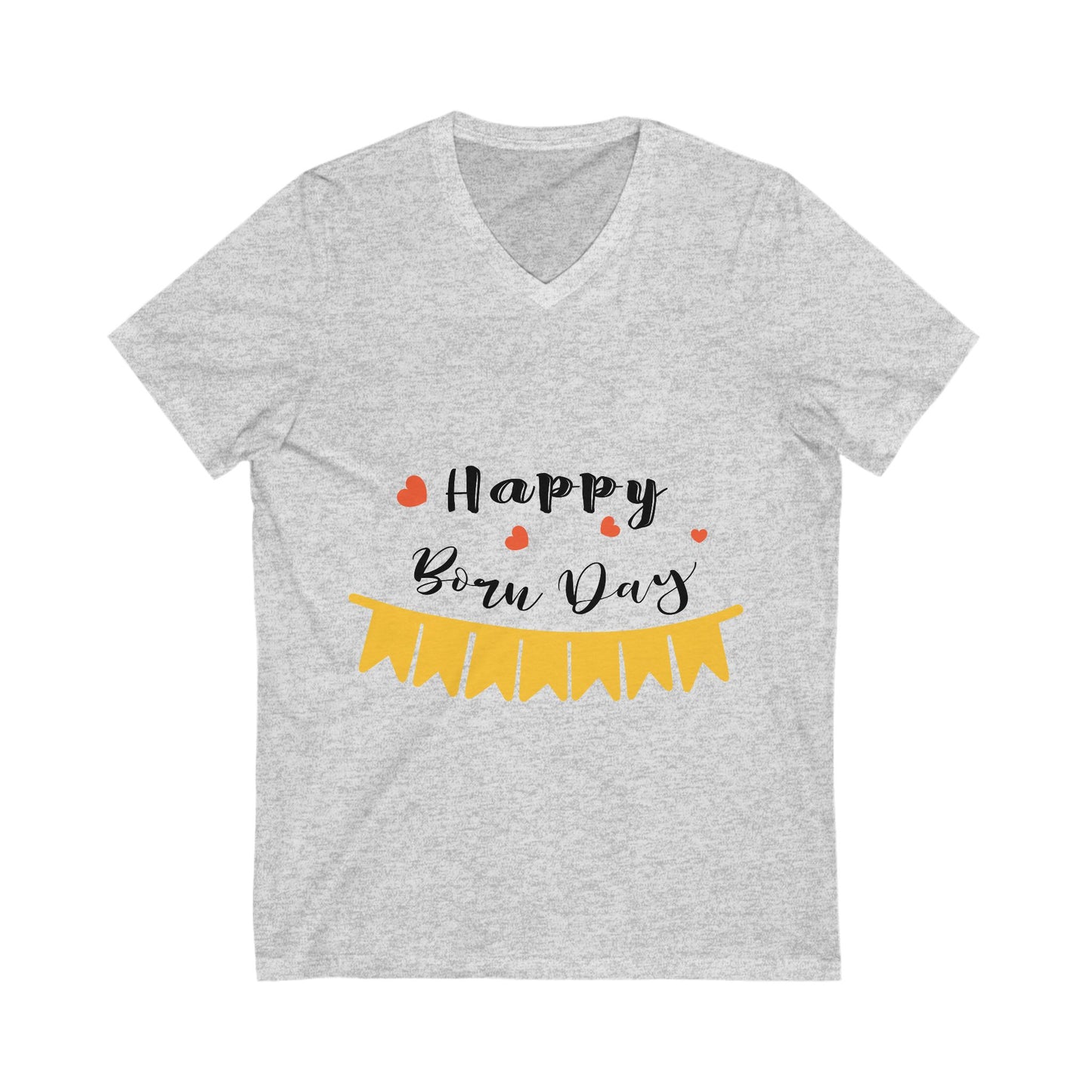 Happybornday Unisex Short Sleeve V-neck Tshirt