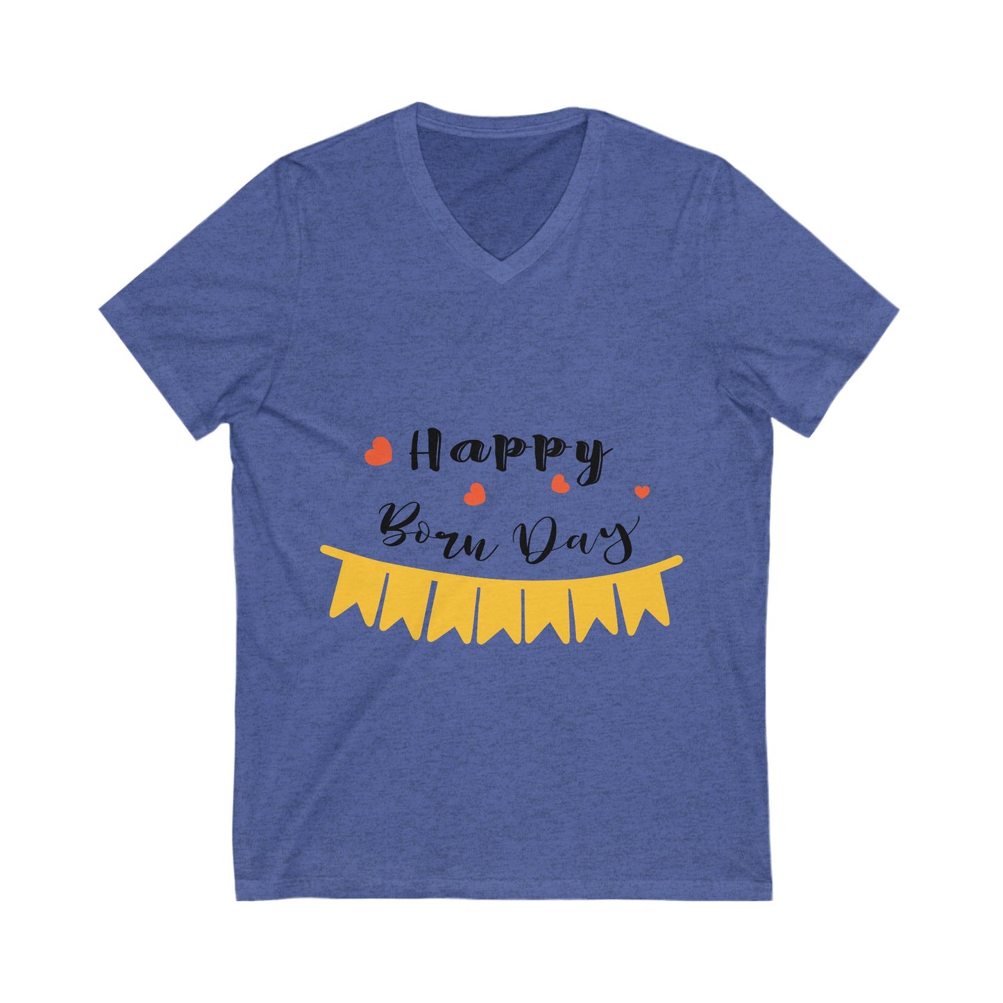 Happybornday Unisex Short Sleeve V-neck Tshirt
