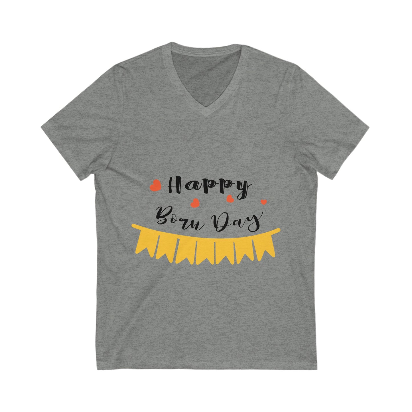 Happybornday Unisex Short Sleeve V-neck Tshirt