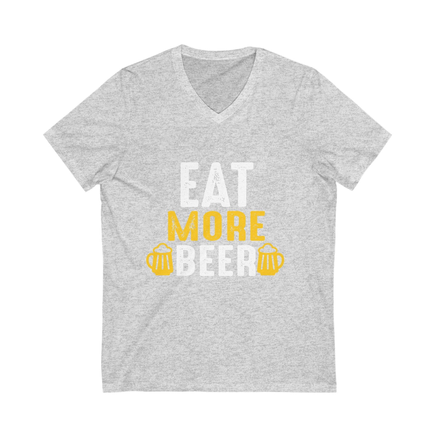 Eat More Beer Unisex Short Sleeve V-neck Tshirt