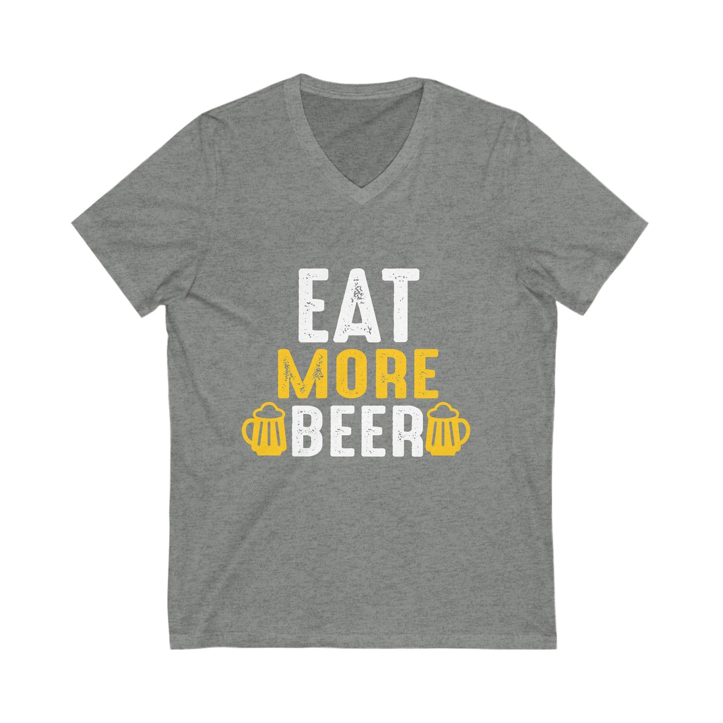 Eat More Beer Unisex Short Sleeve V-neck Tshirt