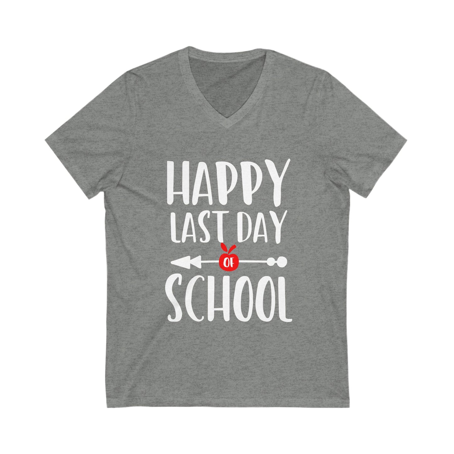 Happy Last Day School Unisex Short Sleeve V-neck Tshirt