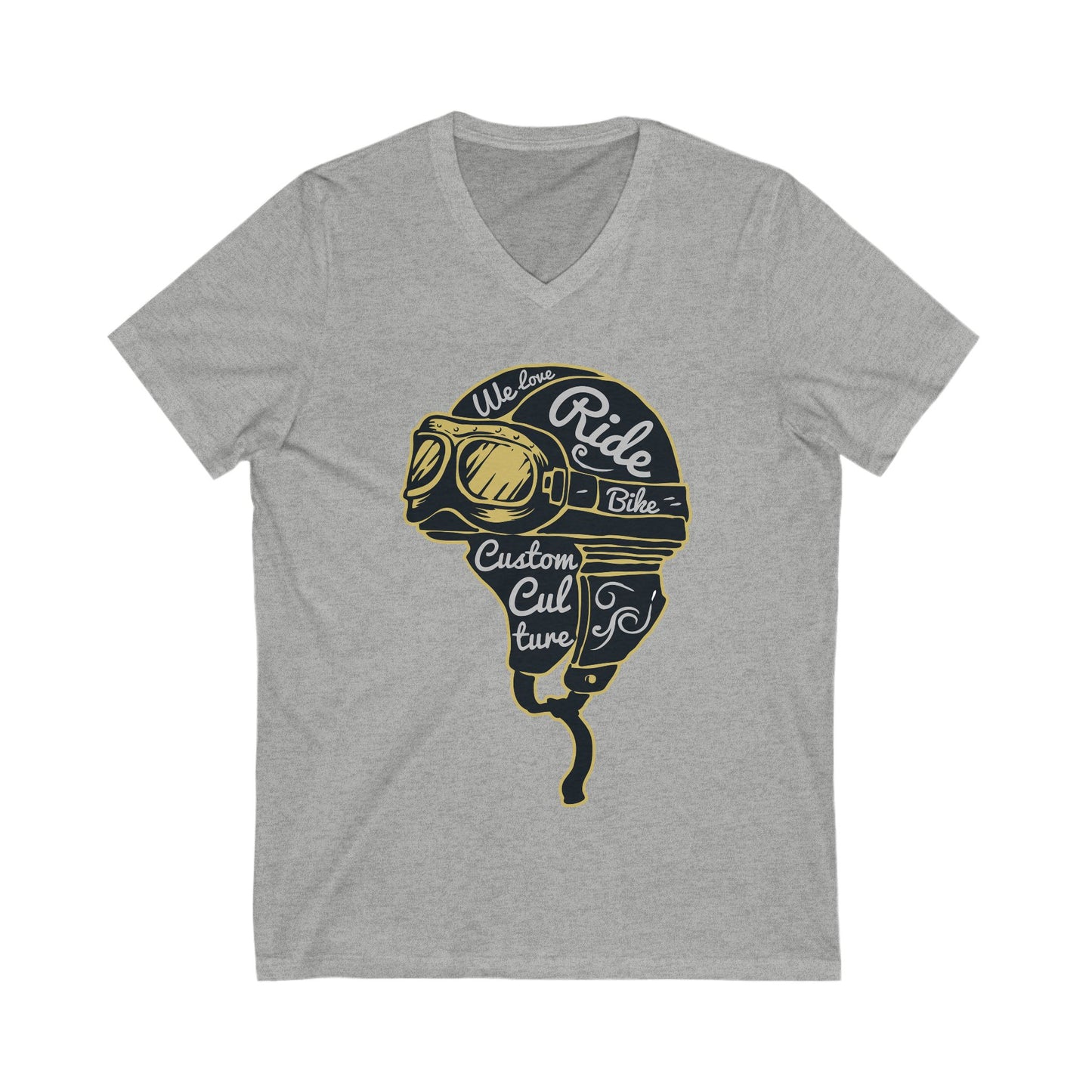 Helmet Unisex Short Sleeve V-neck Tshirt