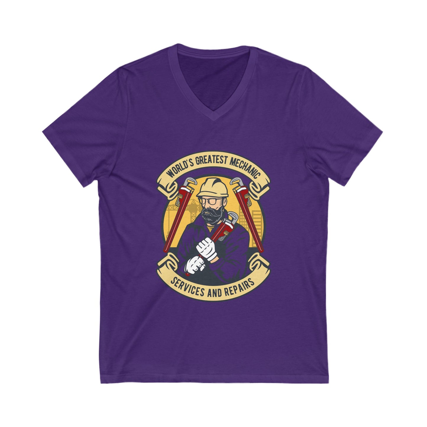 Mechanic Man Unisex Short Sleeve V-neck Tshirt