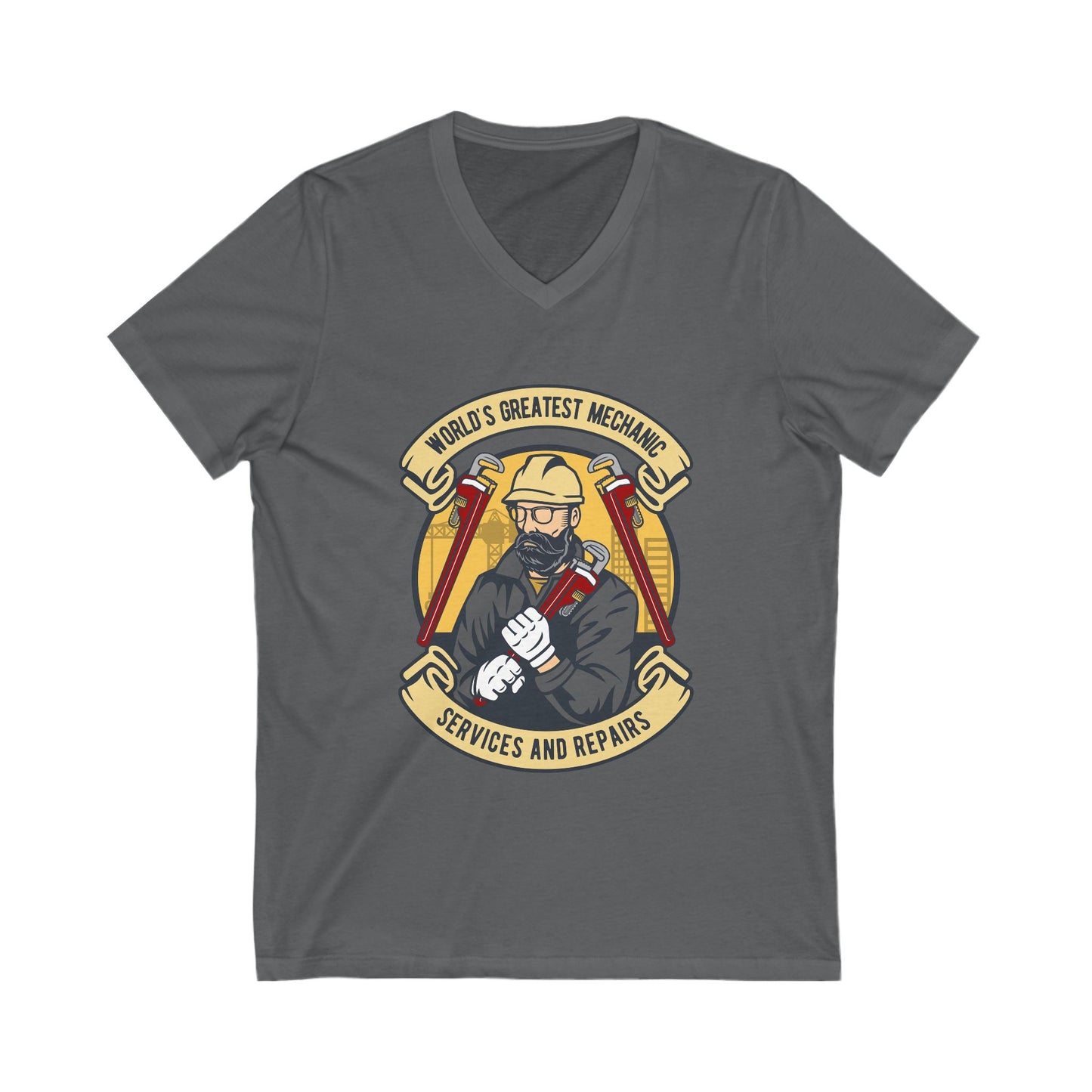 Mechanic Man Unisex Short Sleeve V-neck Tshirt