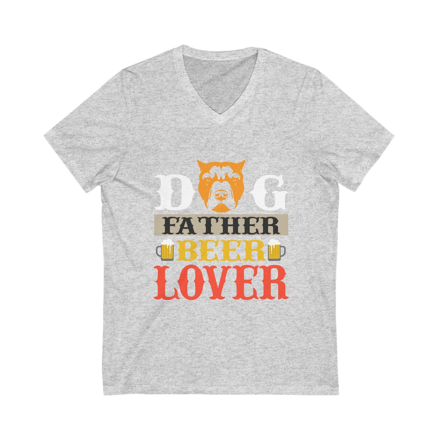 Dog Father Beer Lover Unisex Short Sleeve V-neck Tshirt