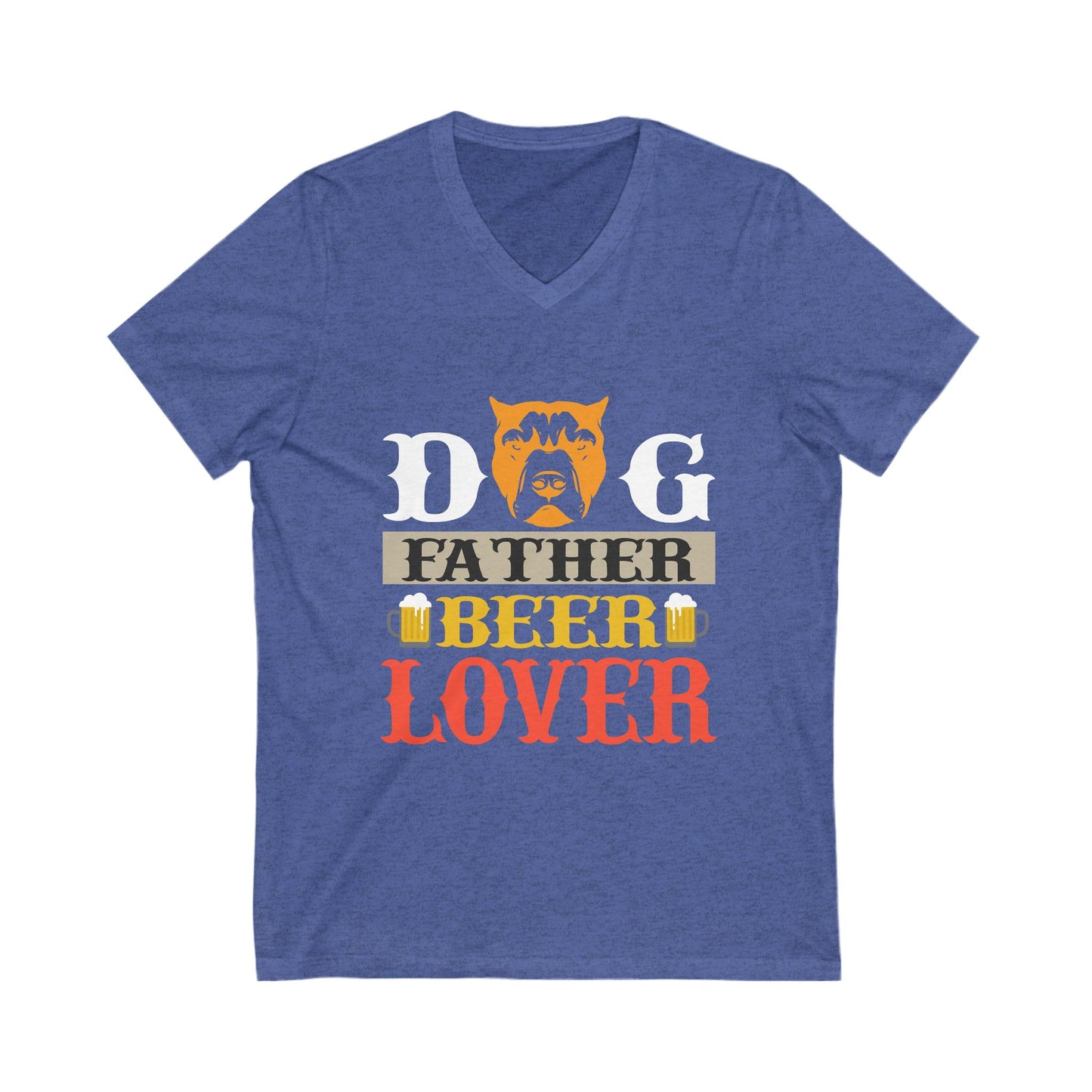 Dog Father Beer Lover Unisex Short Sleeve V-neck Tshirt