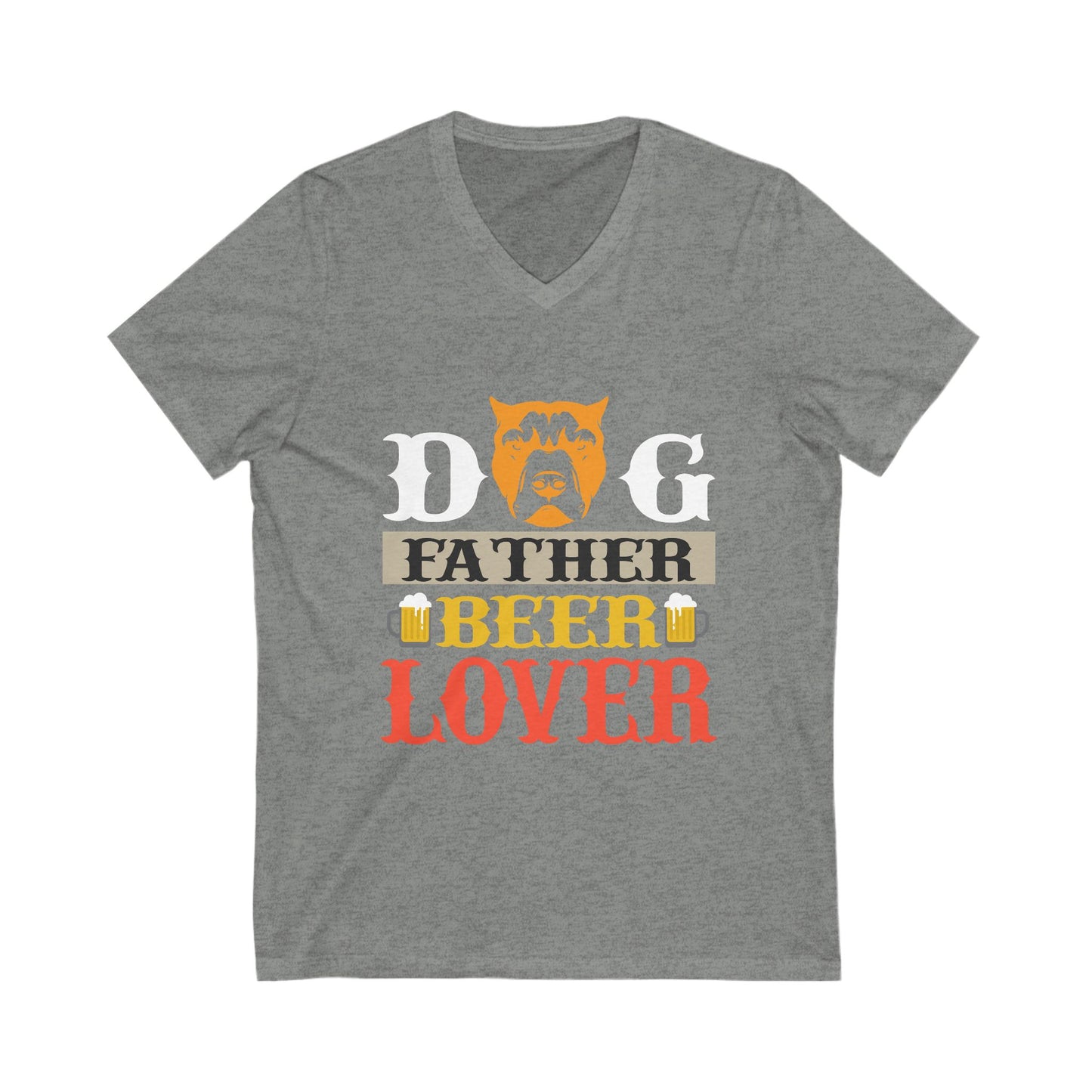 Dog Father Beer Lover Unisex Short Sleeve V-neck Tshirt