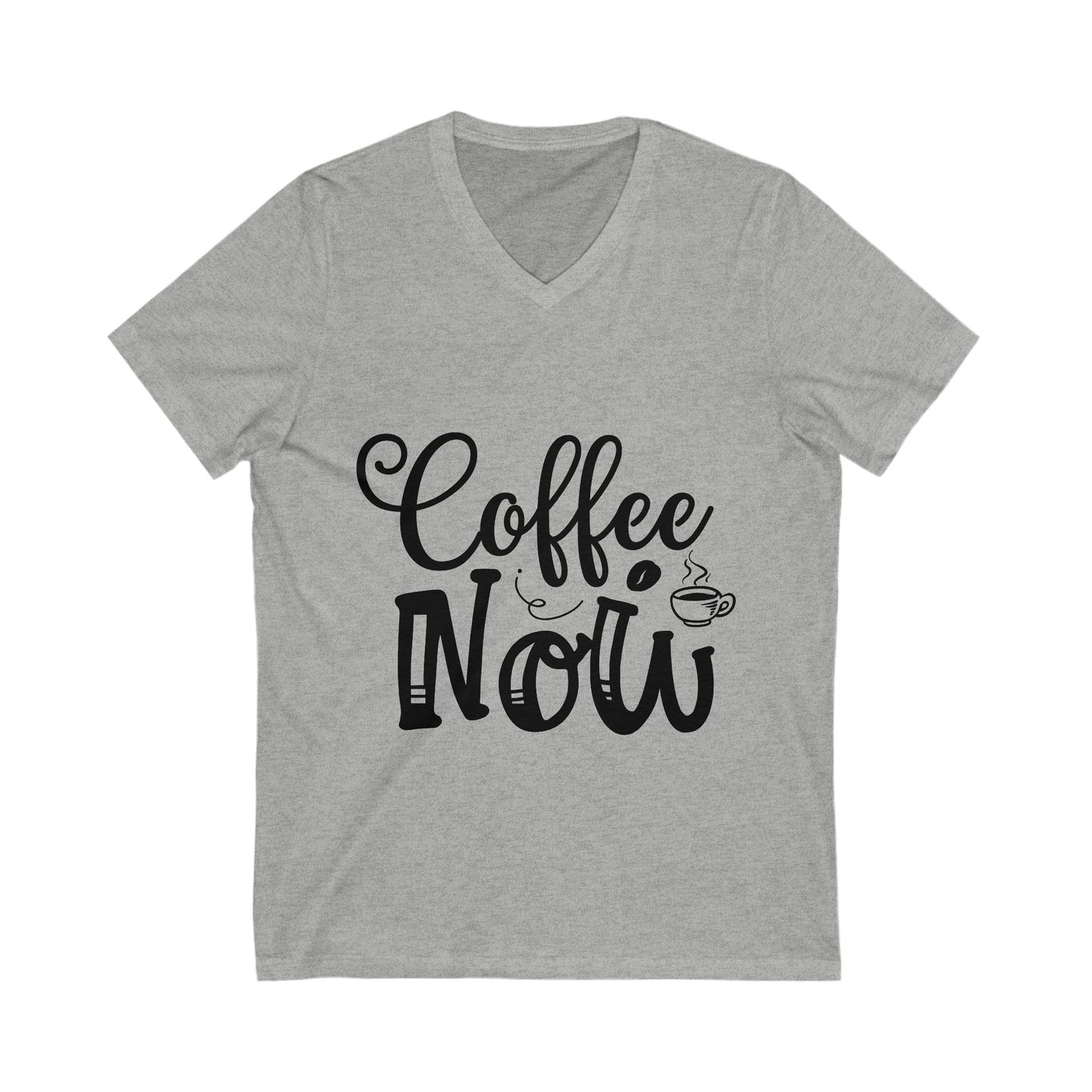 Coffee Now Unisex Short Sleeve V-neck Tshirt