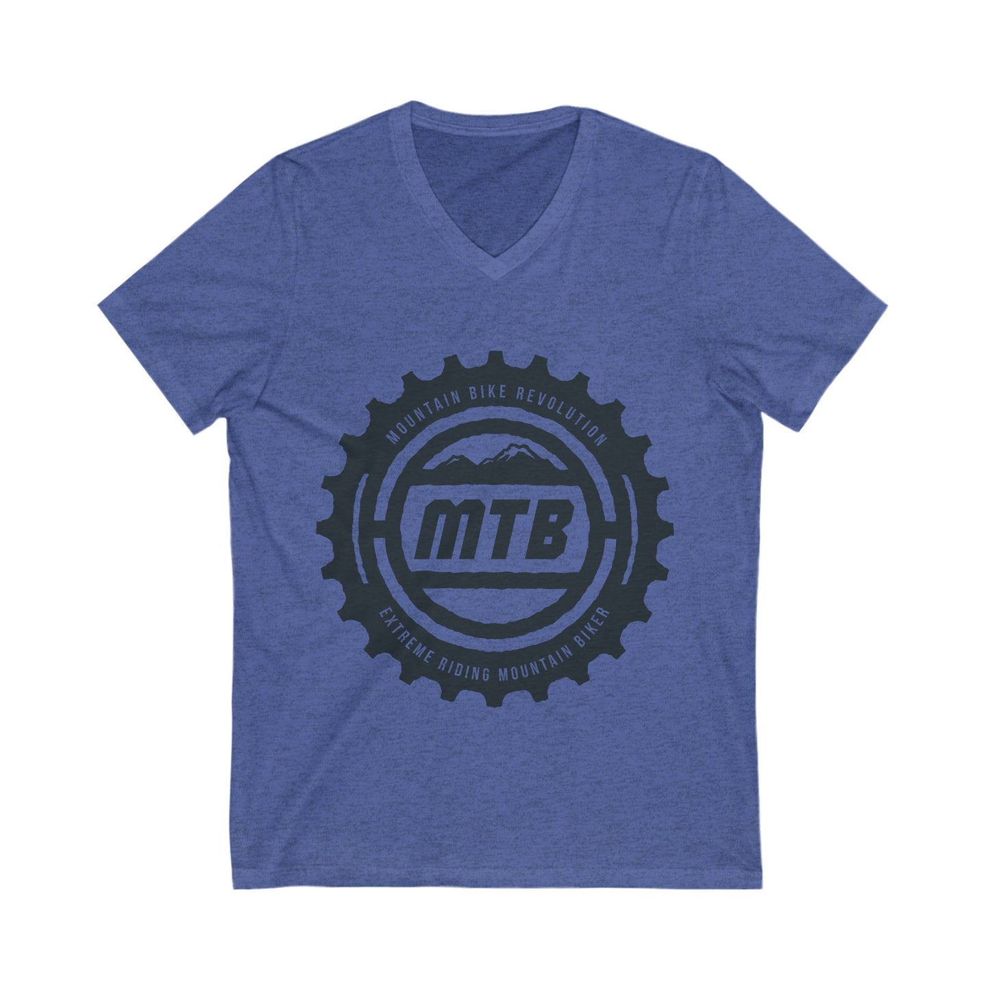 Mountain Bike Unisex Short Sleeve V-neck Tshirt