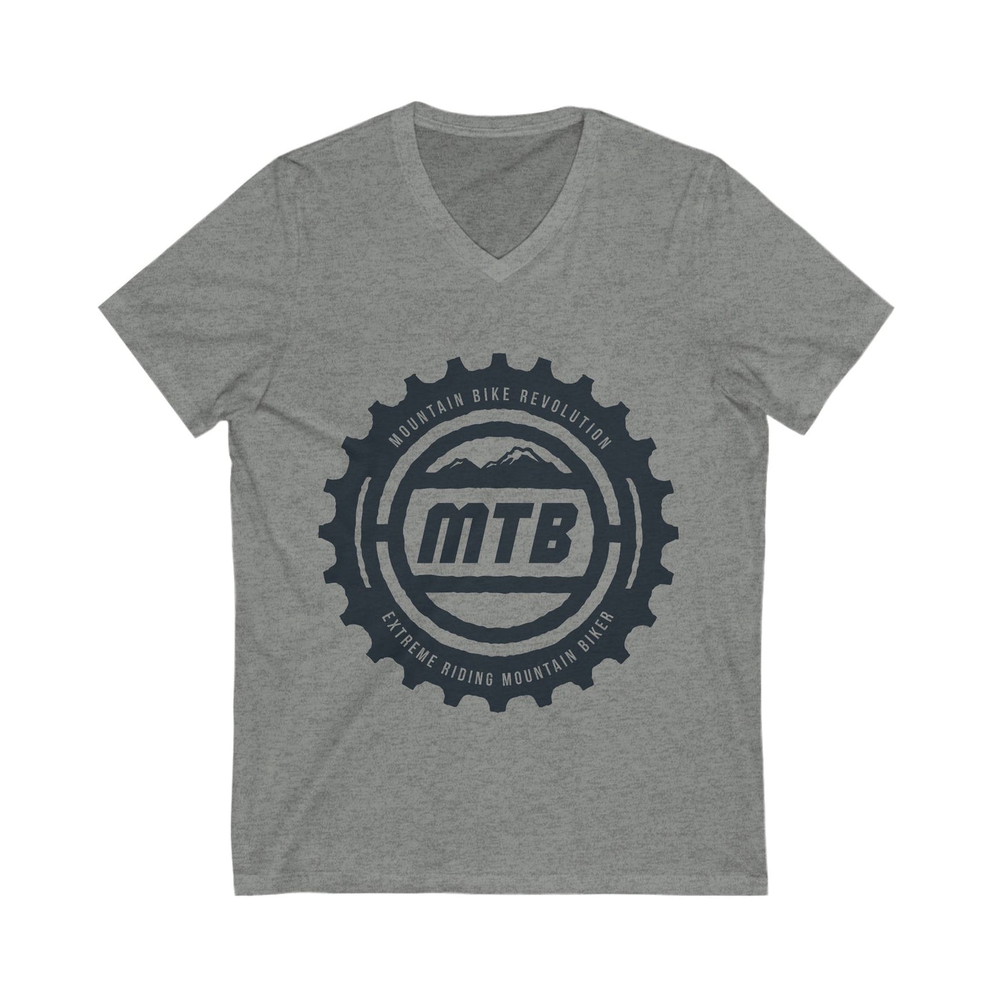 Mountain Bike Unisex Short Sleeve V-neck Tshirt