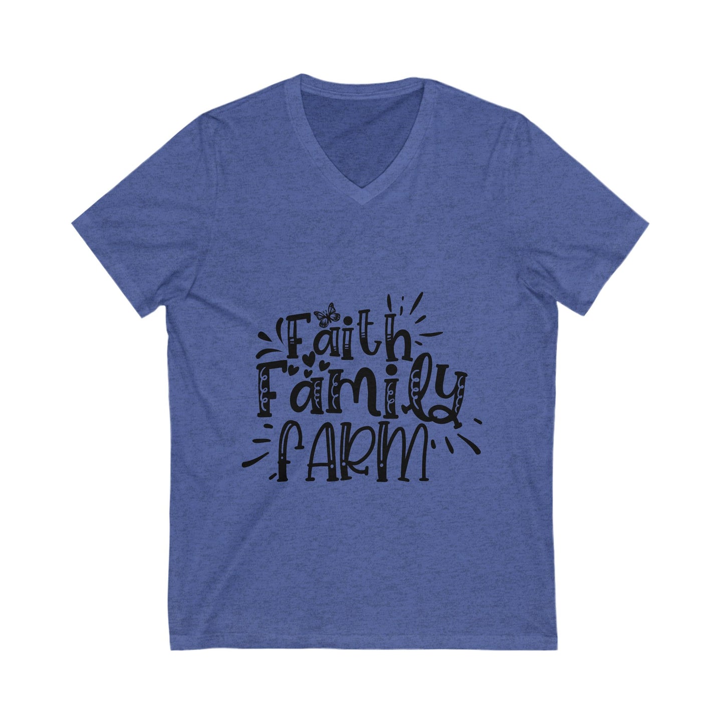 Faith Family Farm Unisex Short Sleeve V-neck Tshirt