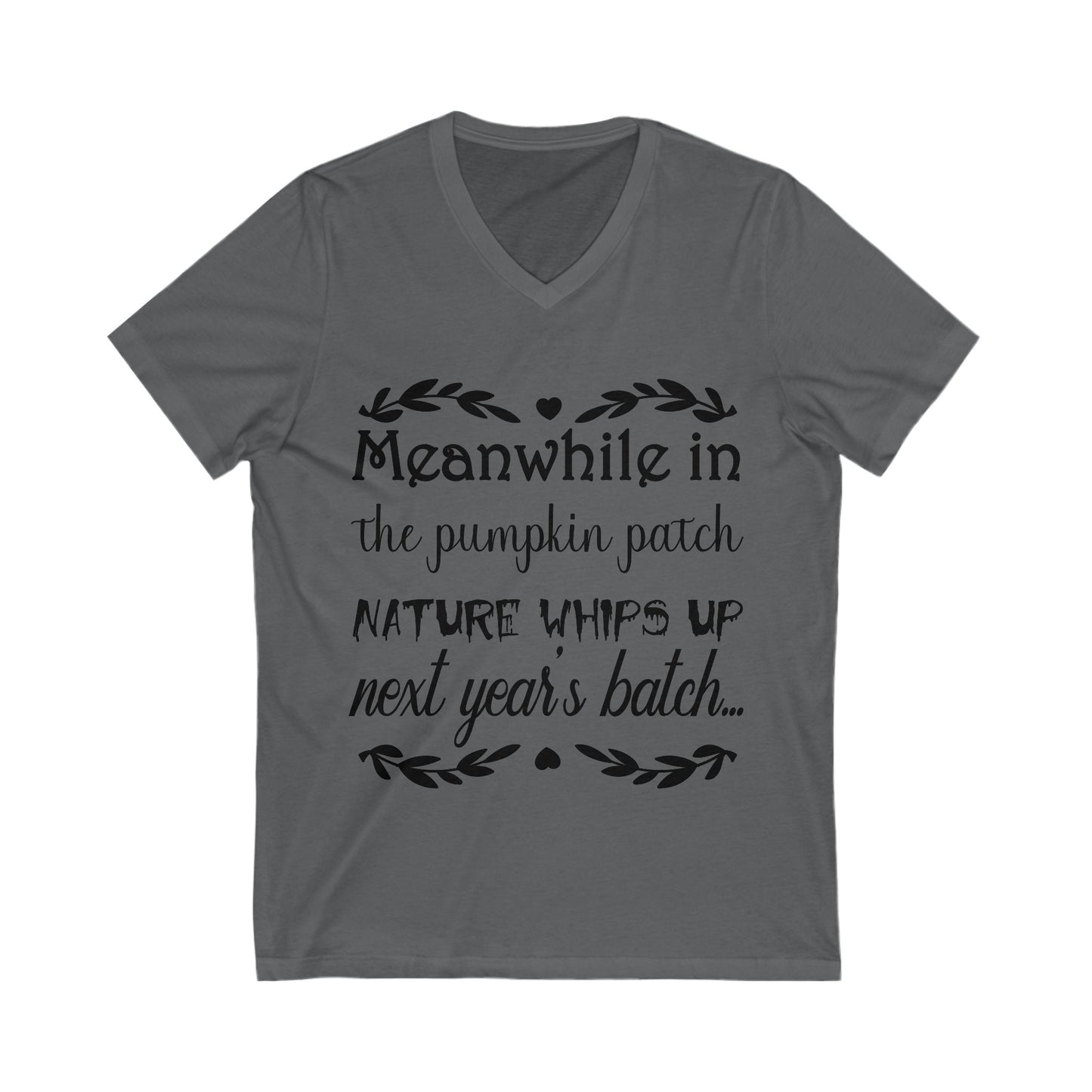 Meanwhile In The Pumpkin Patch Unisex Short Sleeve V-neck Tshirt
