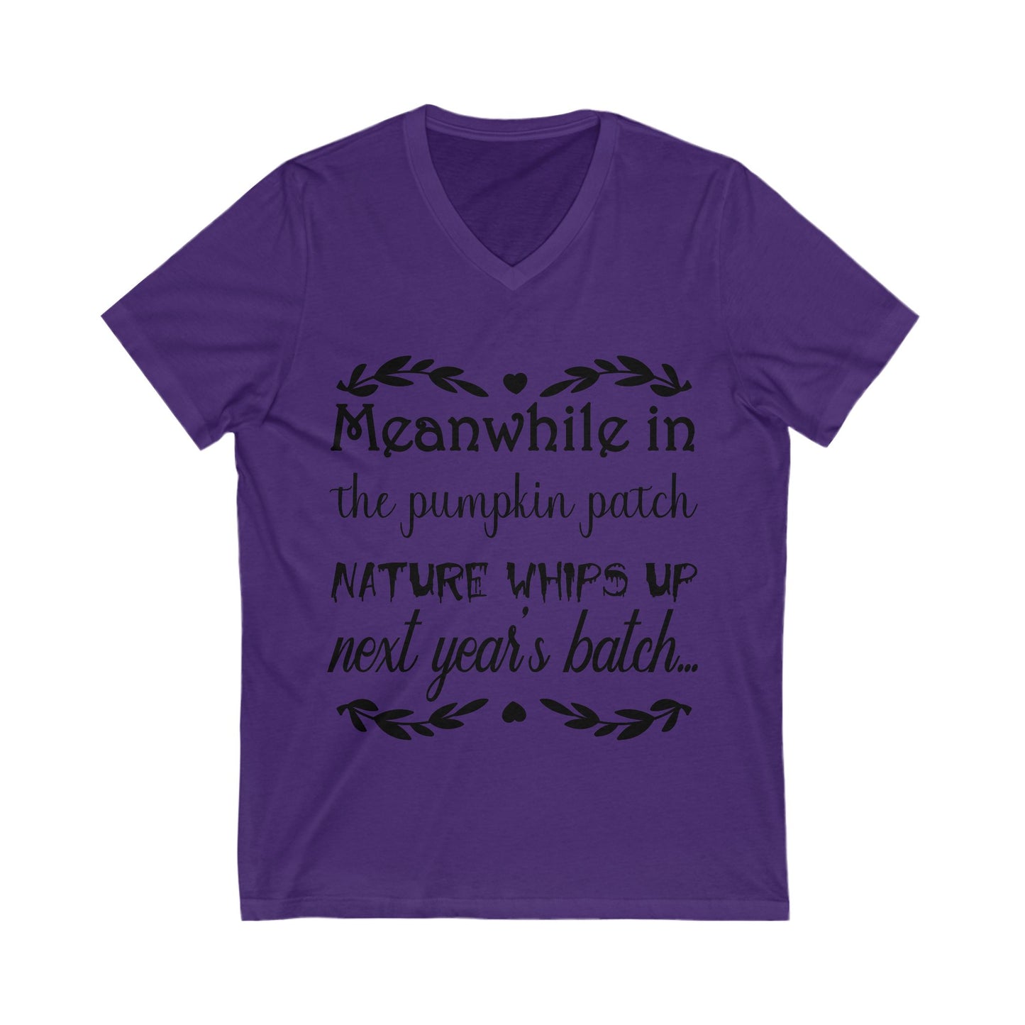 Meanwhile In The Pumpkin Patch Unisex Short Sleeve V-neck Tshirt