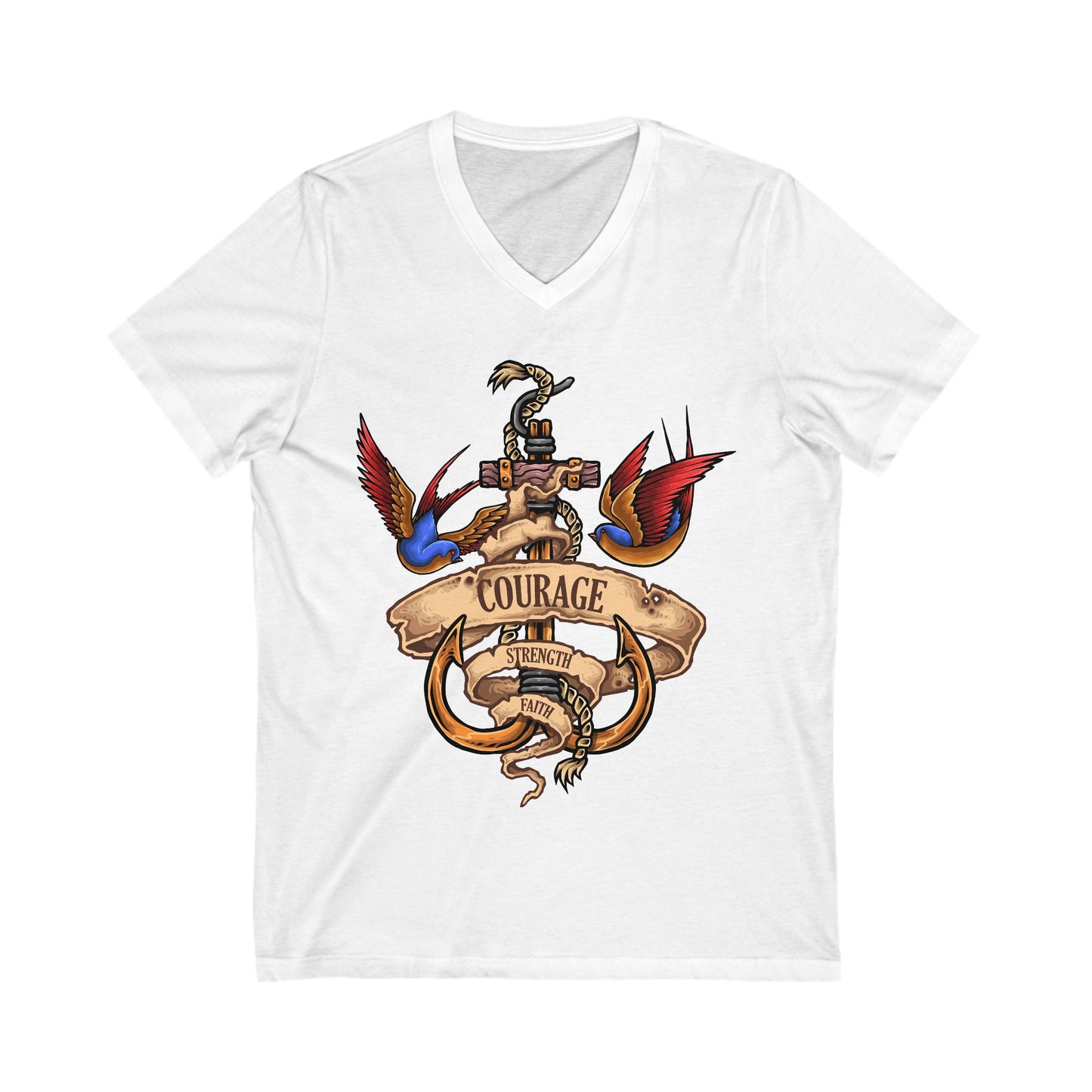 Nautical Spirit Unisex Short Sleeve V-neck Tshirt