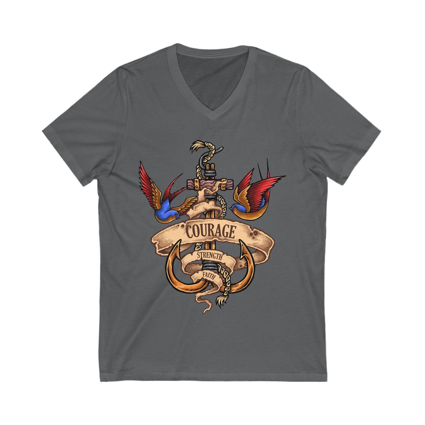 Nautical Spirit Unisex Short Sleeve V-neck Tshirt
