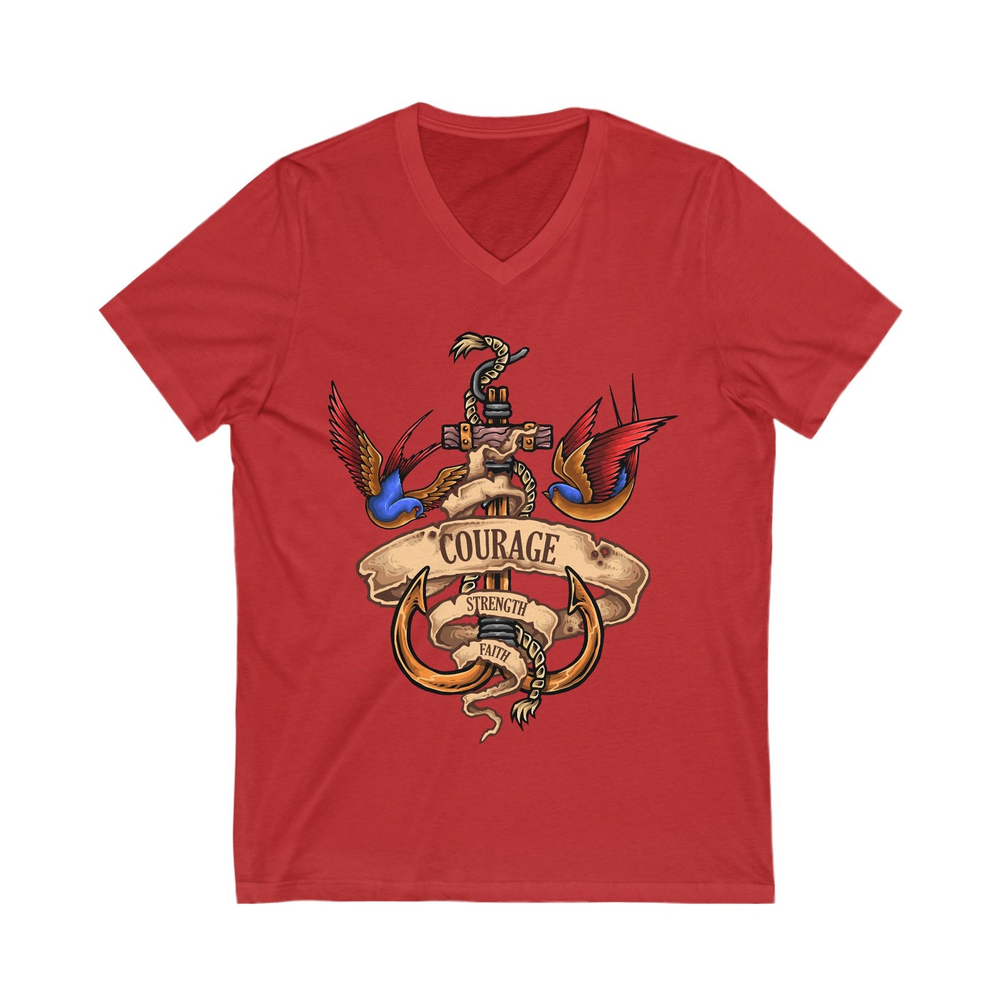 Nautical Spirit Unisex Short Sleeve V-neck Tshirt