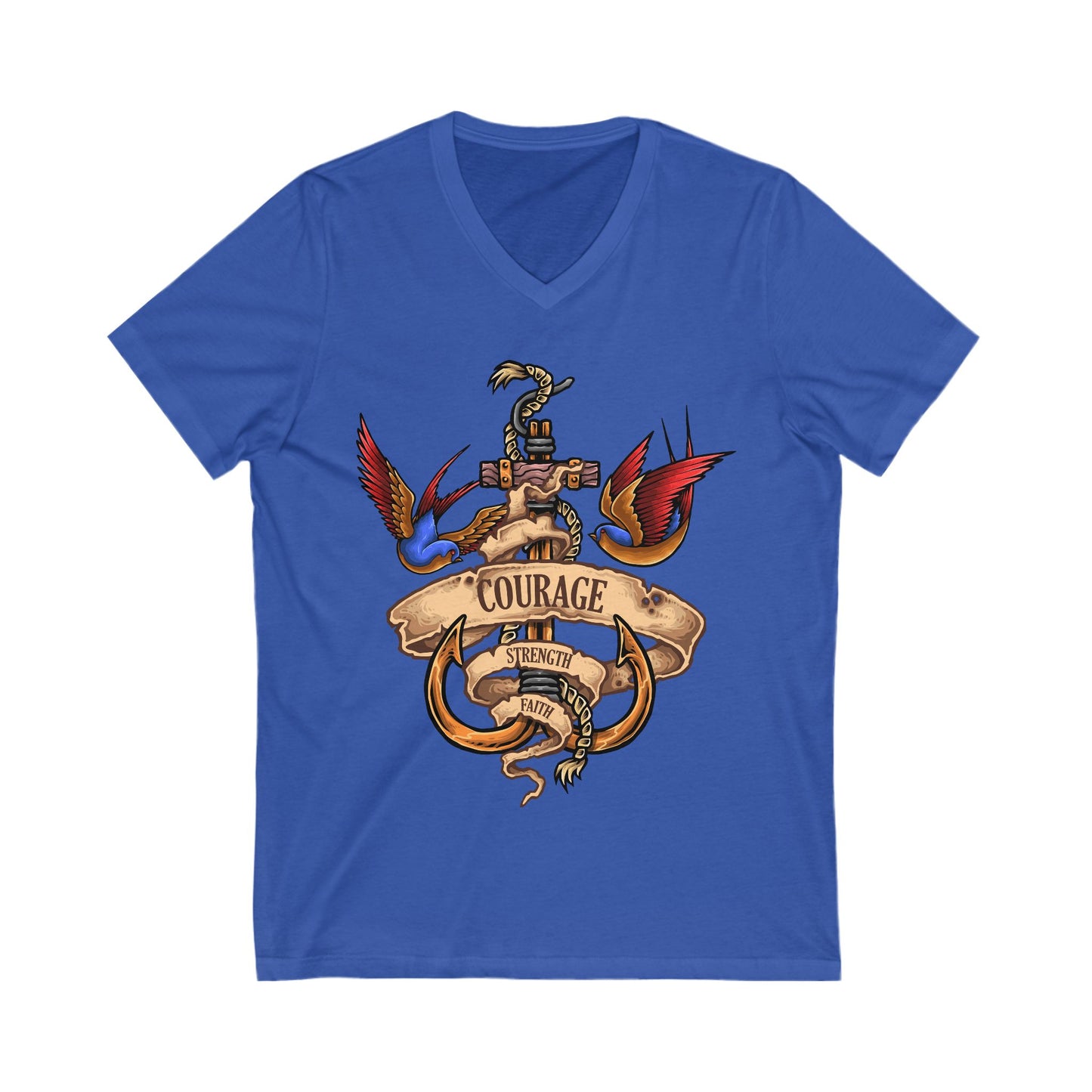 Nautical Spirit Unisex Short Sleeve V-neck Tshirt