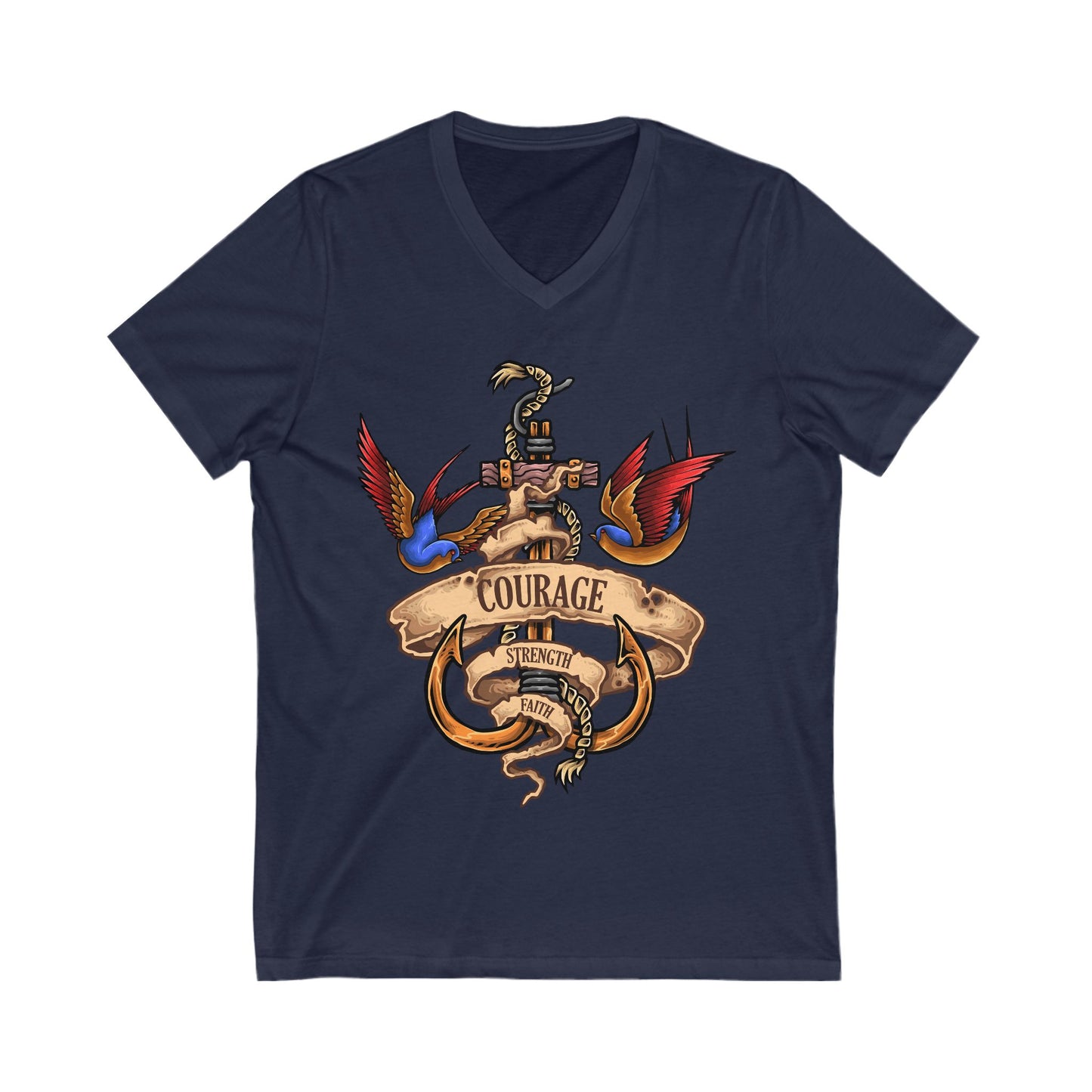 Nautical Spirit Unisex Short Sleeve V-neck Tshirt