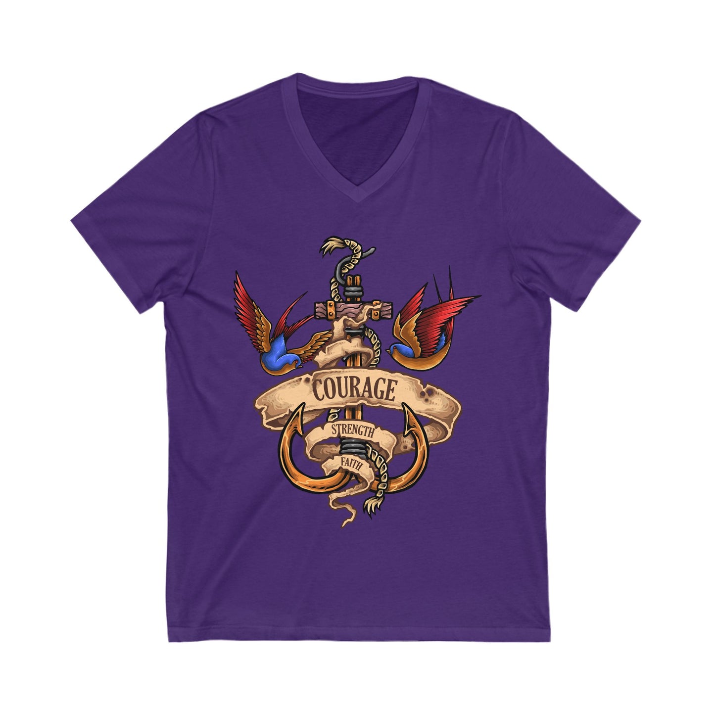 Nautical Spirit Unisex Short Sleeve V-neck Tshirt