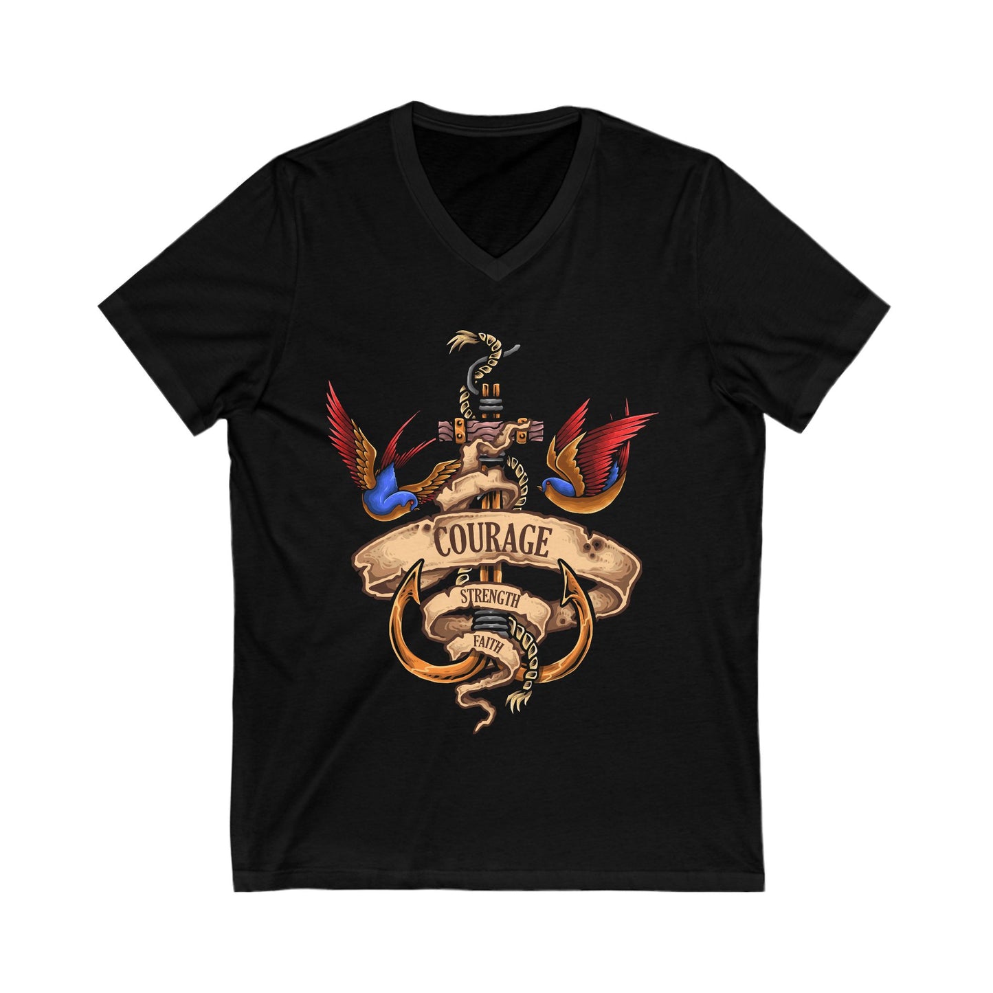 Nautical Spirit Unisex Short Sleeve V-neck Tshirt