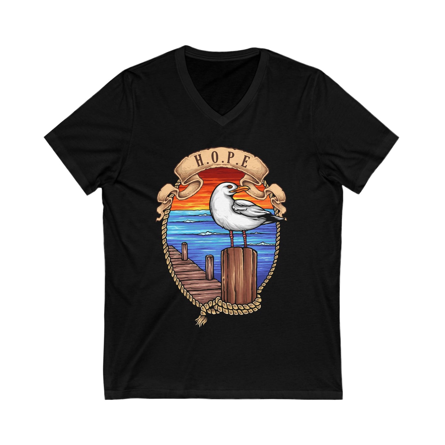 Hope Unisex Short Sleeve V-neck Tshirt