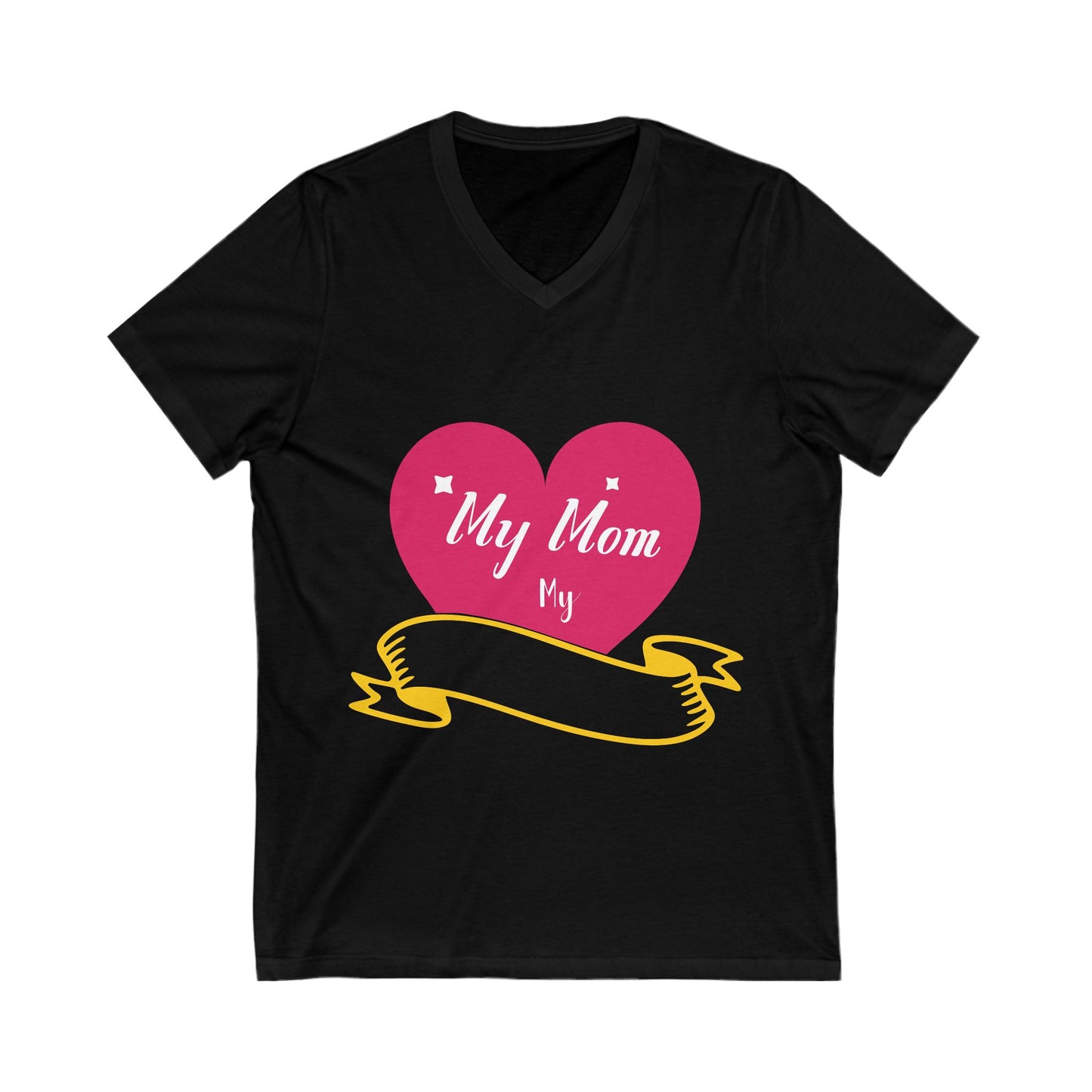 My Mom My World Unisex Short Sleeve V-neck Tshirt
