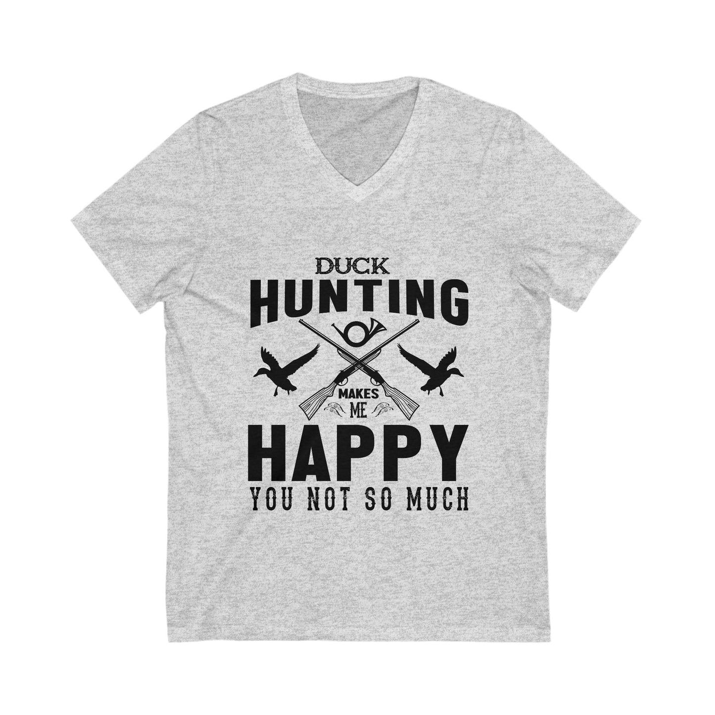 Duck Hunting Makes Me Happy Unisex Short Sleeve V-neck Tshirt