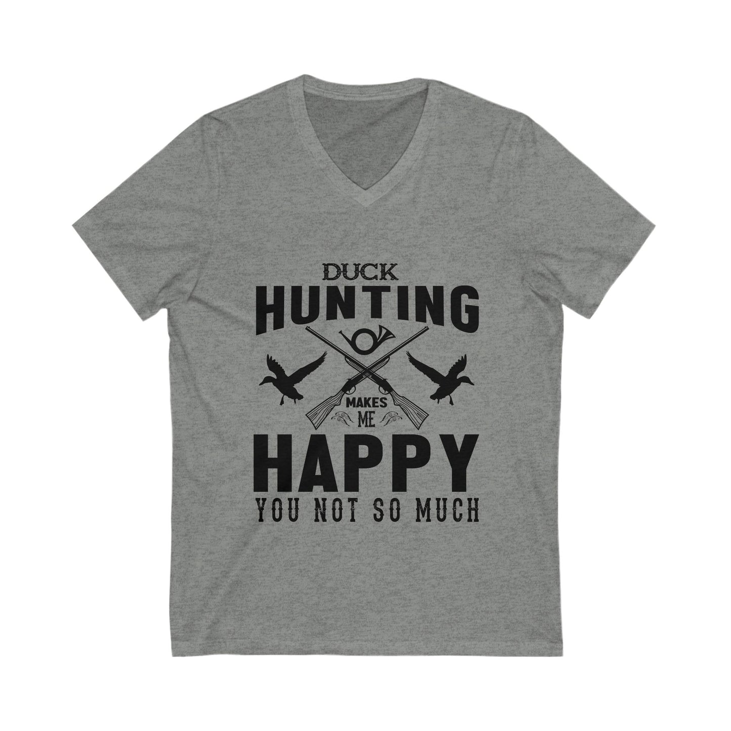 Duck Hunting Makes Me Happy Unisex Short Sleeve V-neck Tshirt