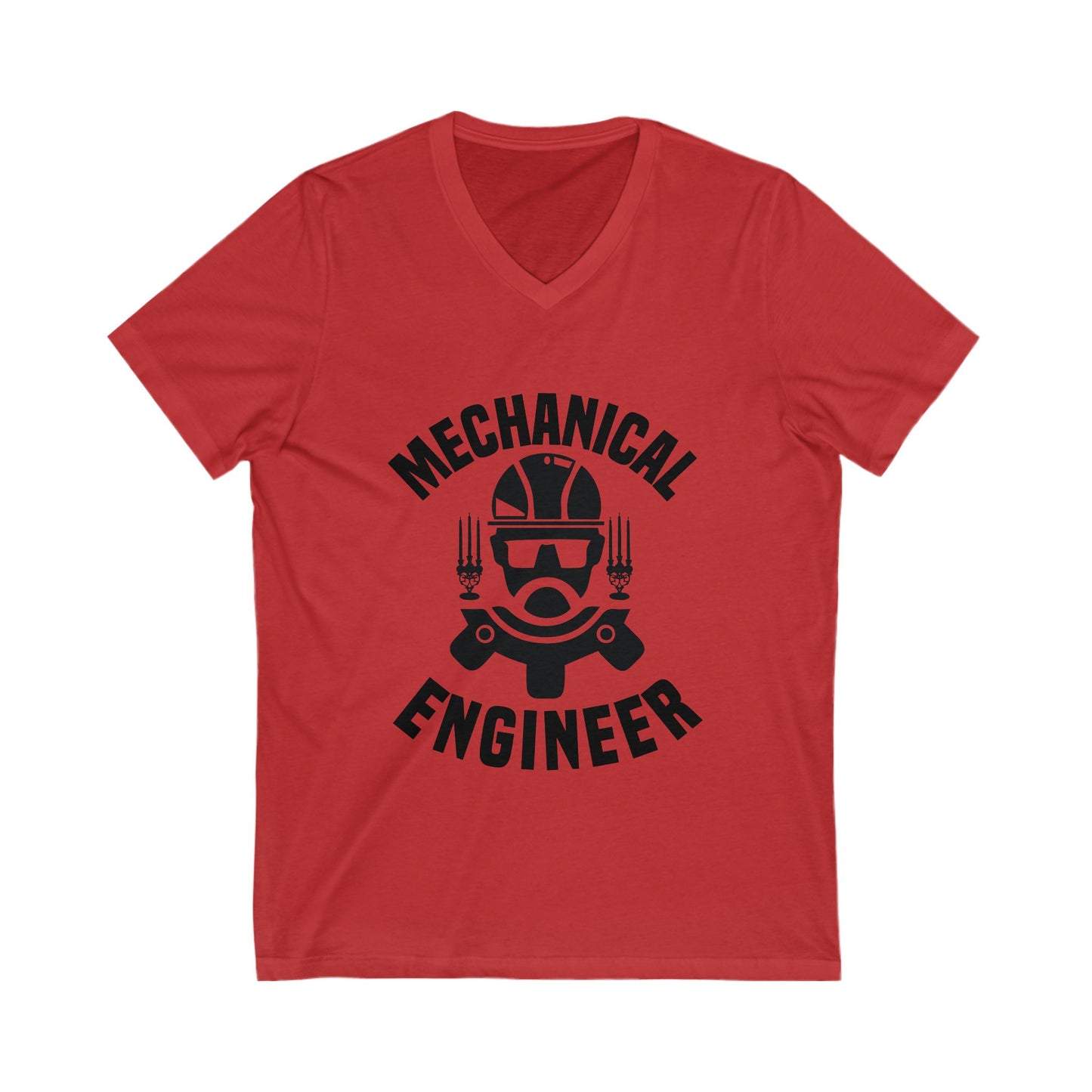 Mechanical Unisex Short Sleeve V-neck Tshirt