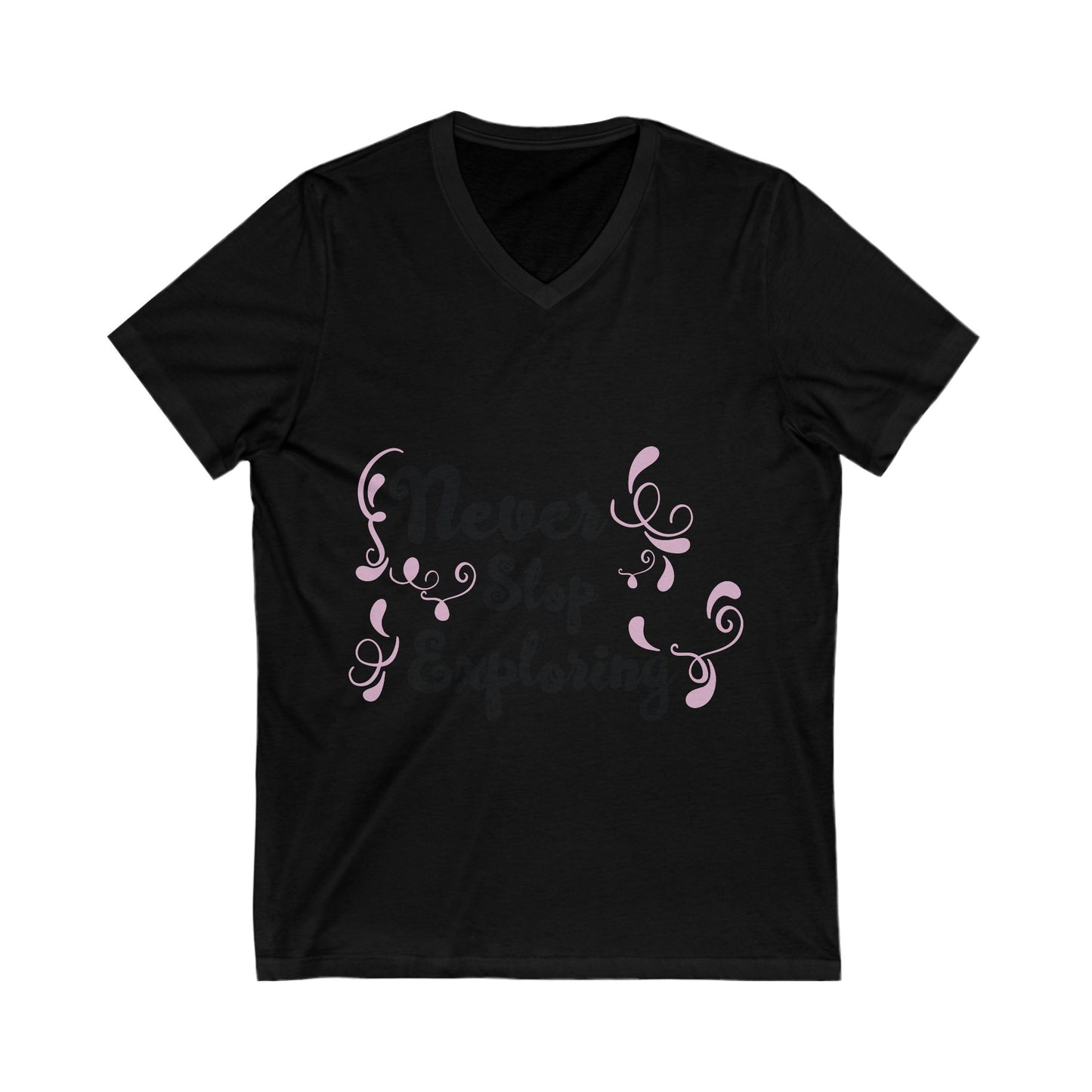 Never Stop Exploring Unisex Short Sleeve V-neck Tshirt