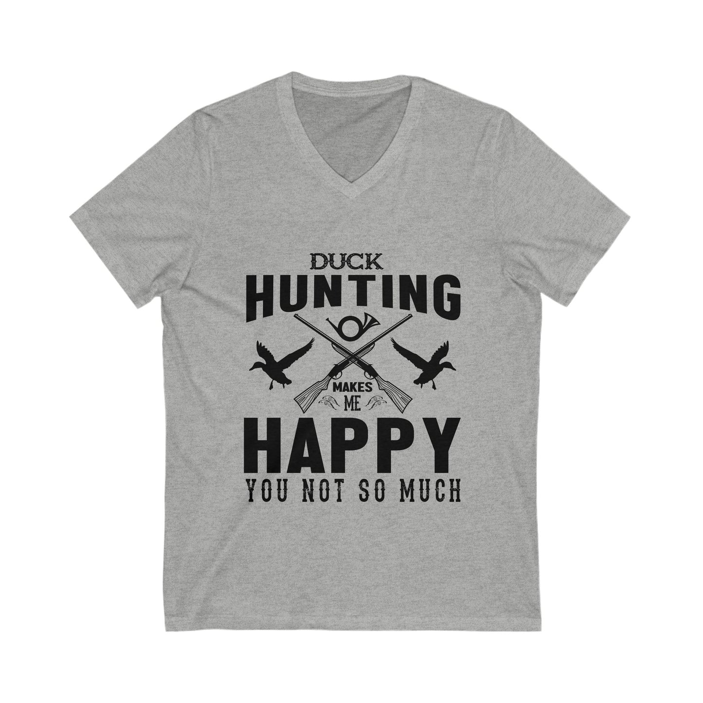Duck Hunting Makes Me Happy Unisex Short Sleeve V-neck Tshirt