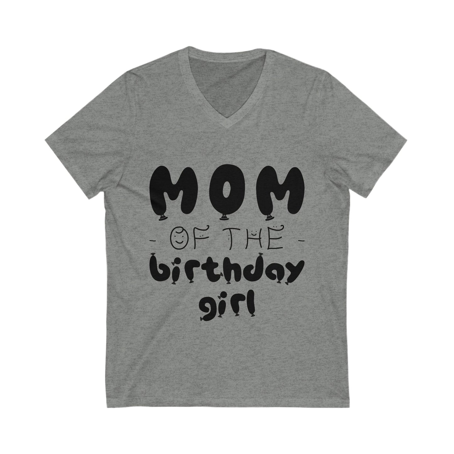 Mom Of The Birthday Girl Unisex Short Sleeve V-neck Tshirt