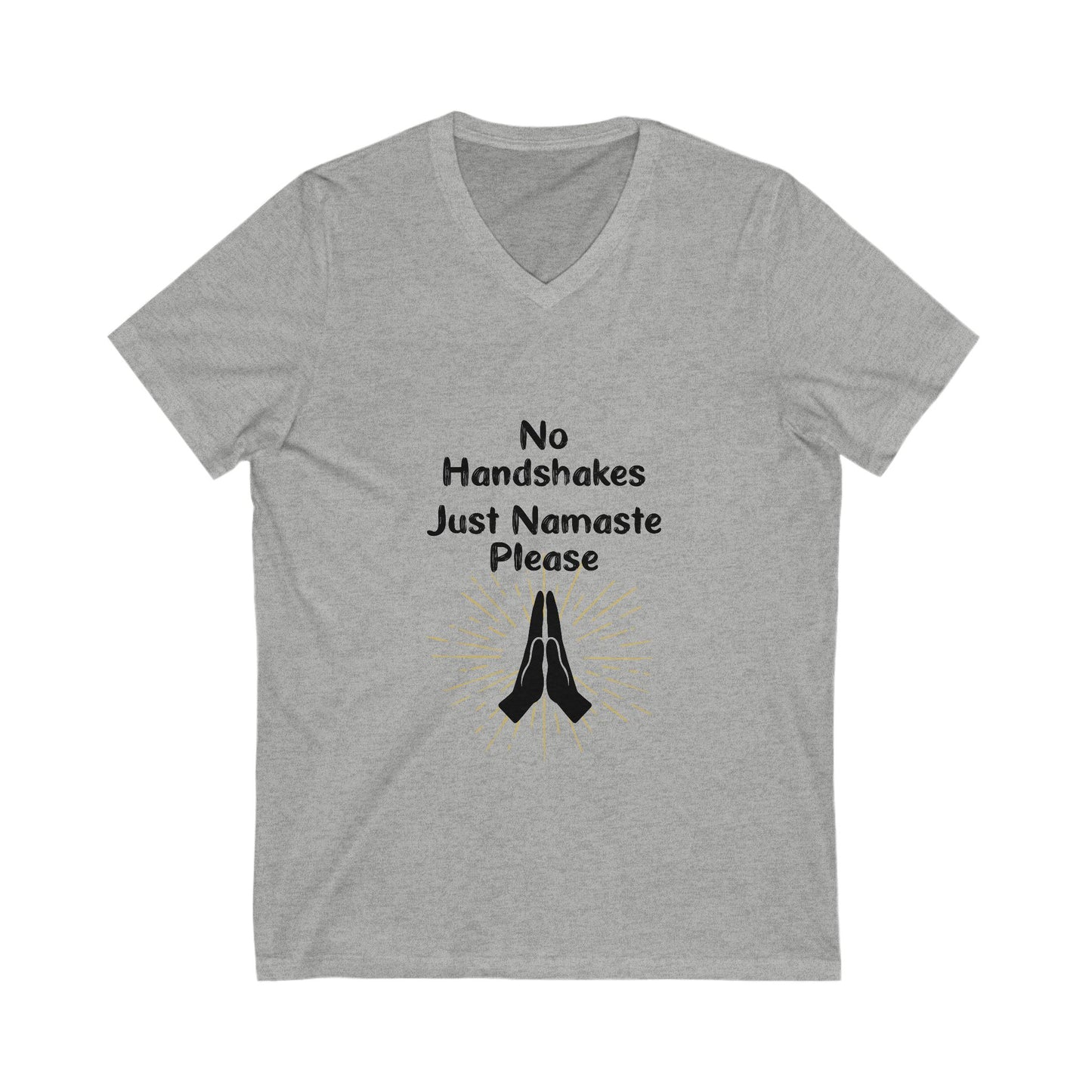 Namaste V-Neck Tee - Unisex Short Sleeve Shirt for Peaceful Living