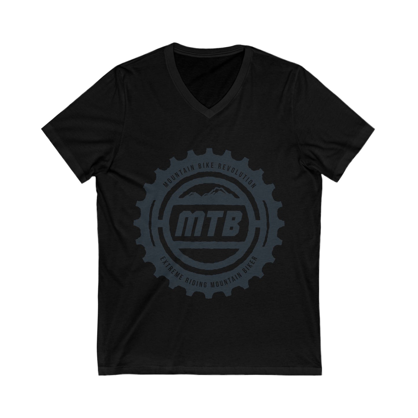 Mountain Bike Unisex Short Sleeve V-neck Tshirt