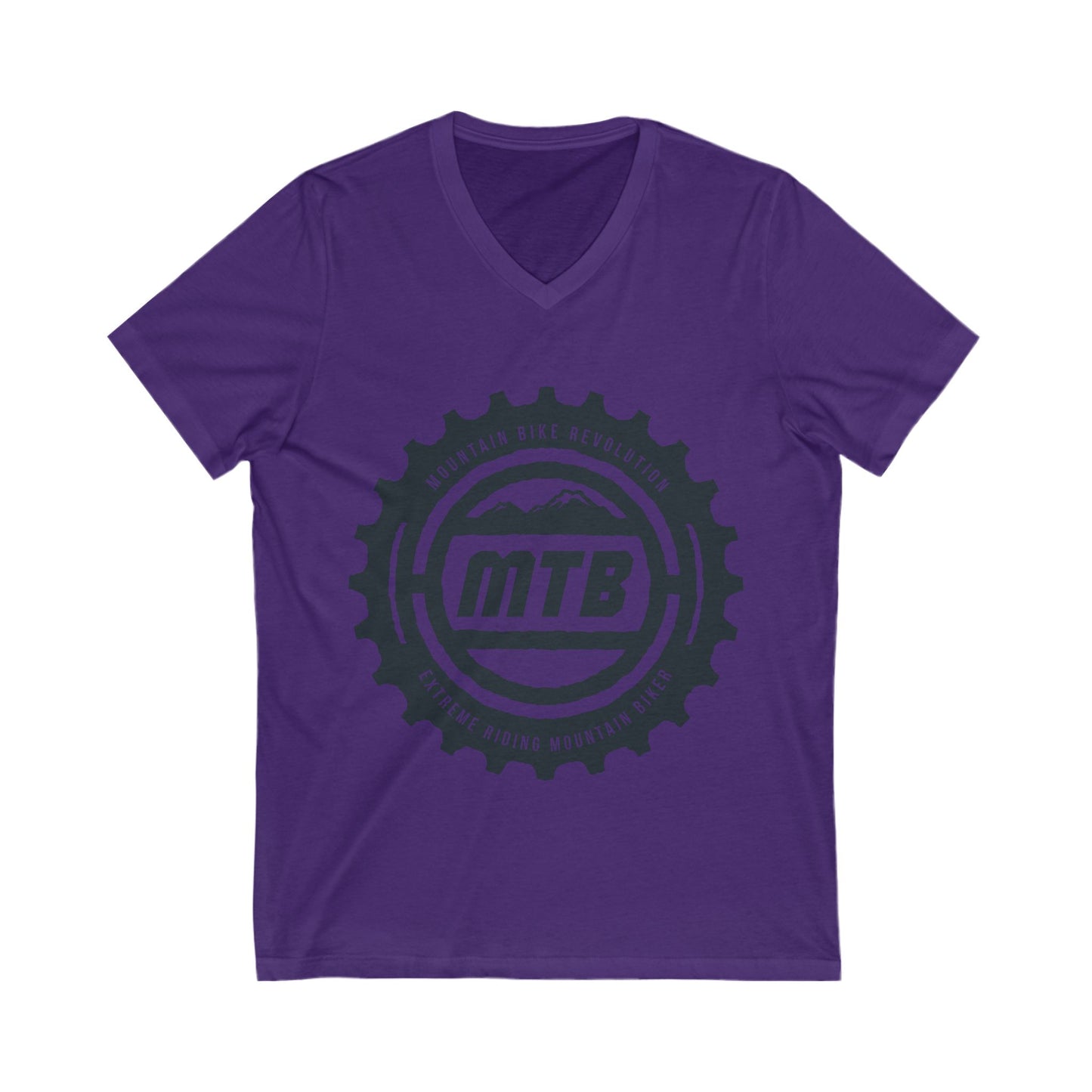 Mountain Bike Unisex Short Sleeve V-neck Tshirt