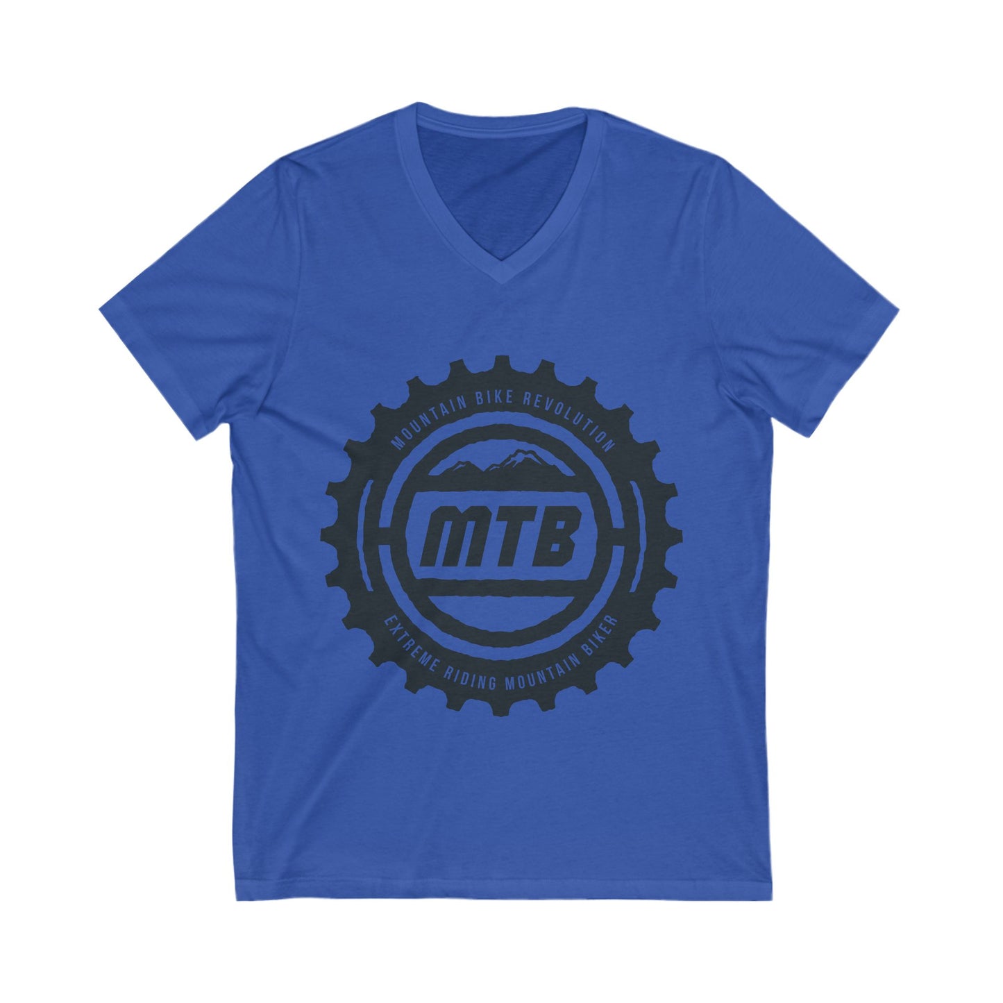 Mountain Bike Unisex Short Sleeve V-neck Tshirt