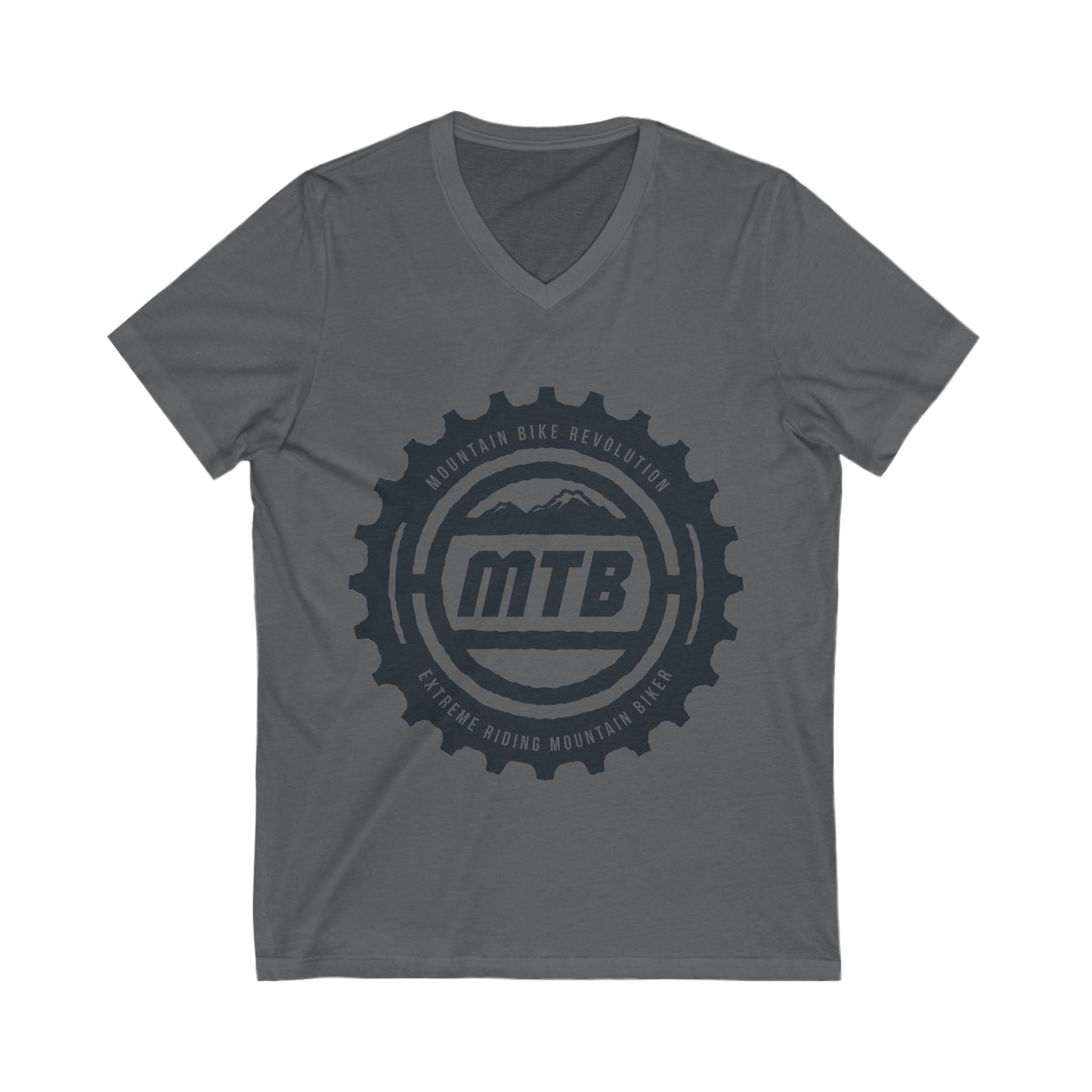Mountain Bike Unisex Short Sleeve V-neck Tshirt