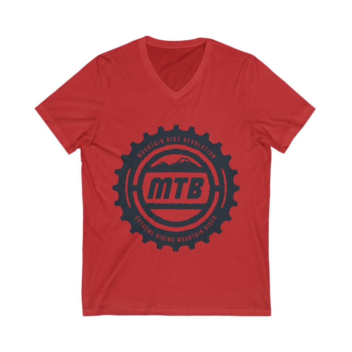 Mountain Bike Unisex Short Sleeve V-neck Tshirt