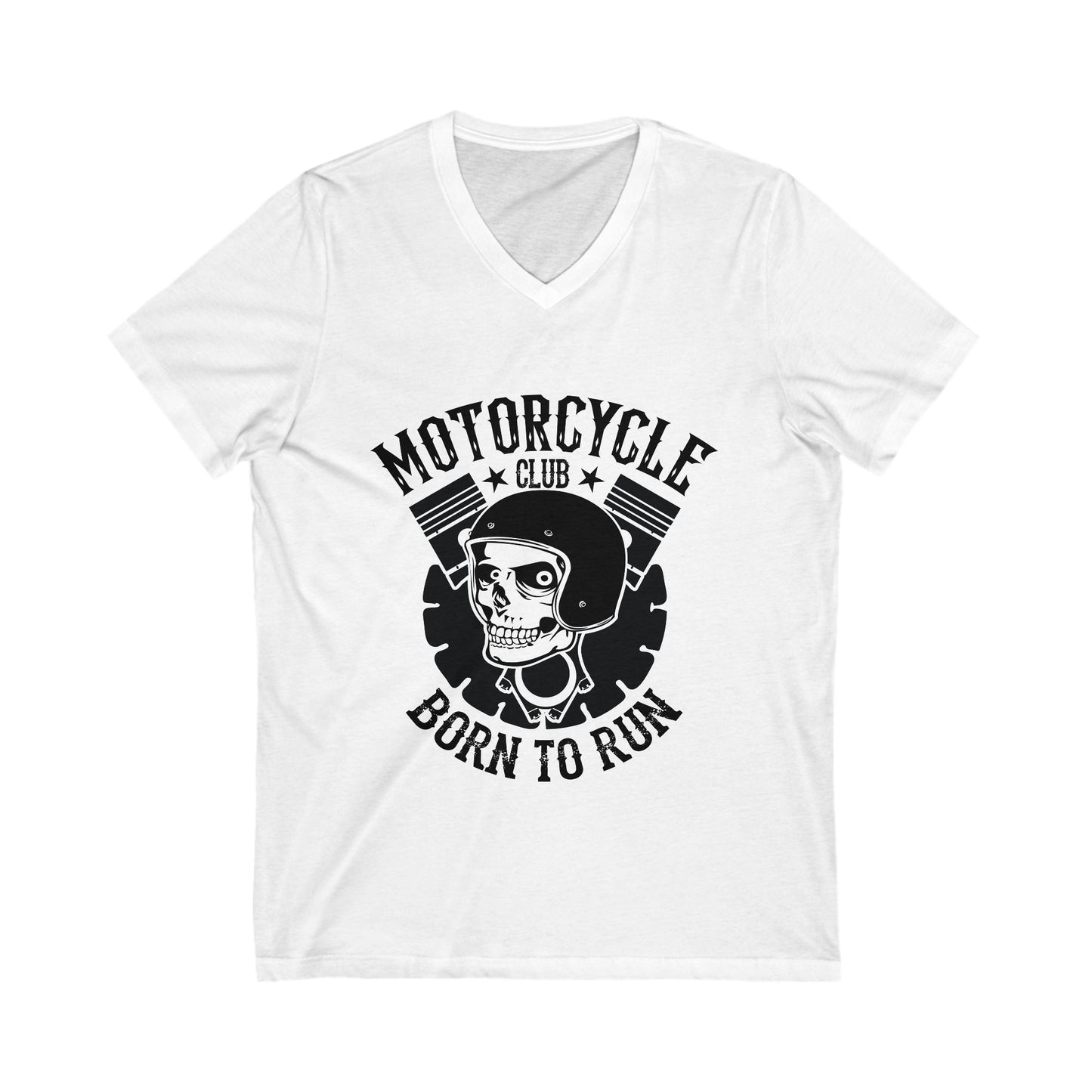 Motorcycle Club Born To Run Unisex Short Sleeve V-neck Tshirt
