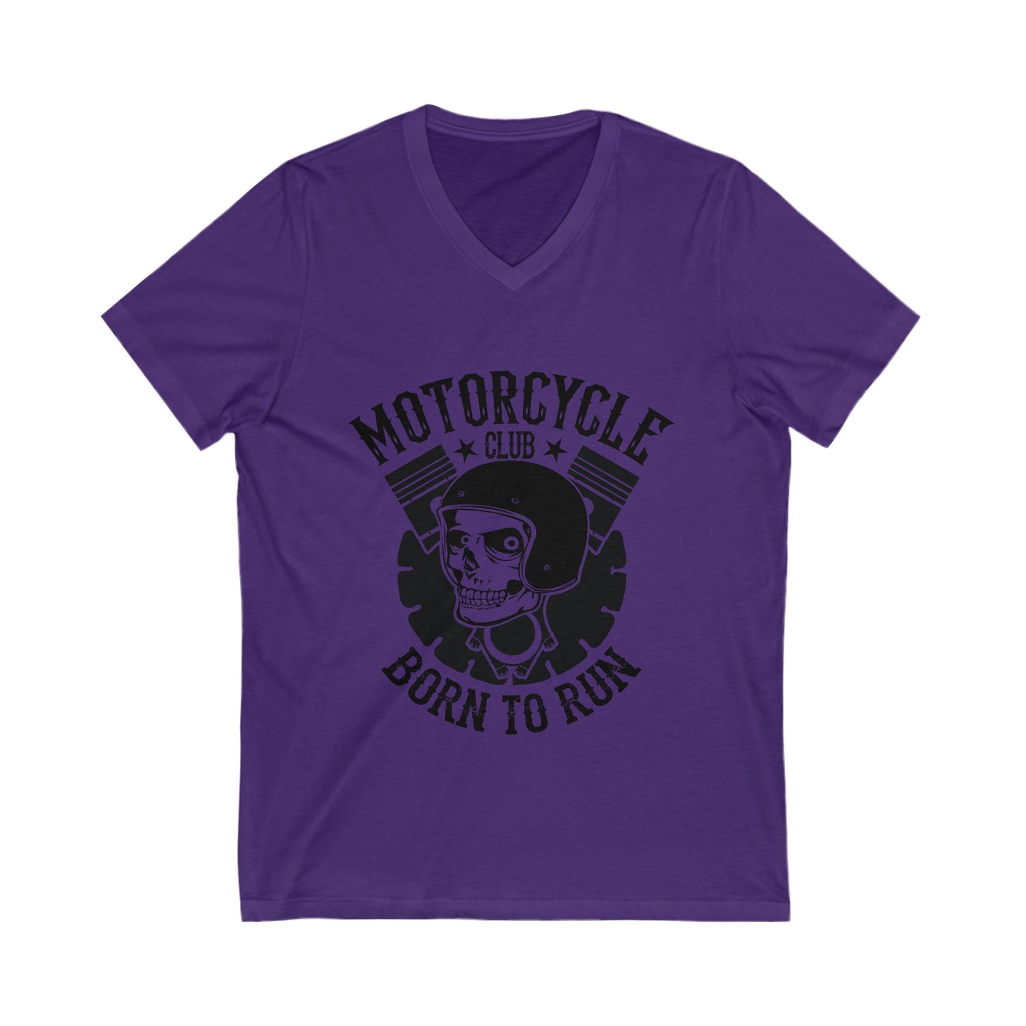 Motorcycle Club Born To Run Unisex Short Sleeve V-neck Tshirt