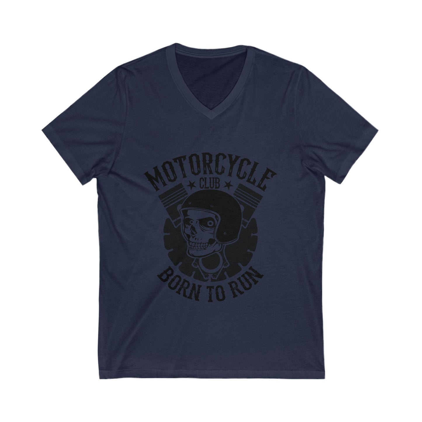 Motorcycle Club Born To Run Unisex Short Sleeve V-neck Tshirt