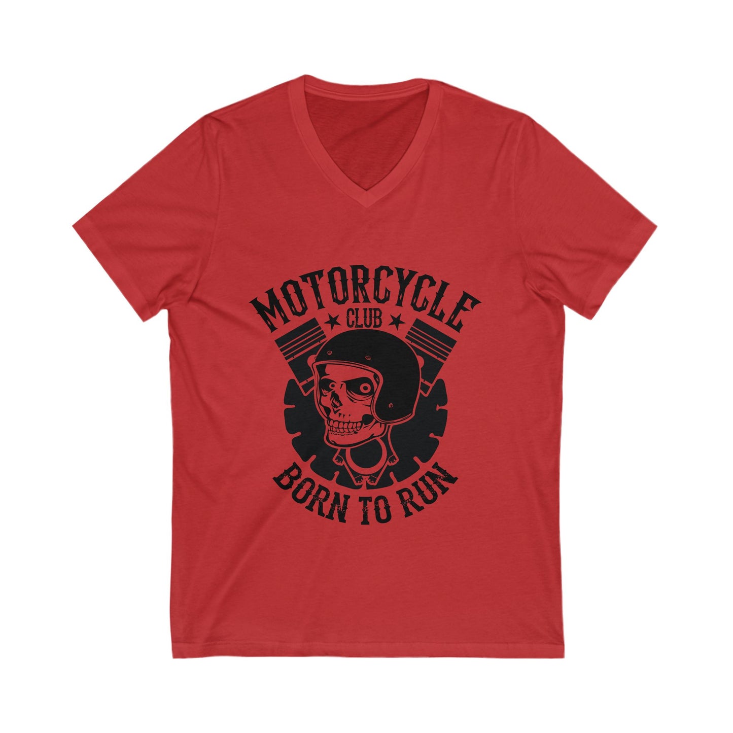 Motorcycle Club Born To Run Unisex Short Sleeve V-neck Tshirt
