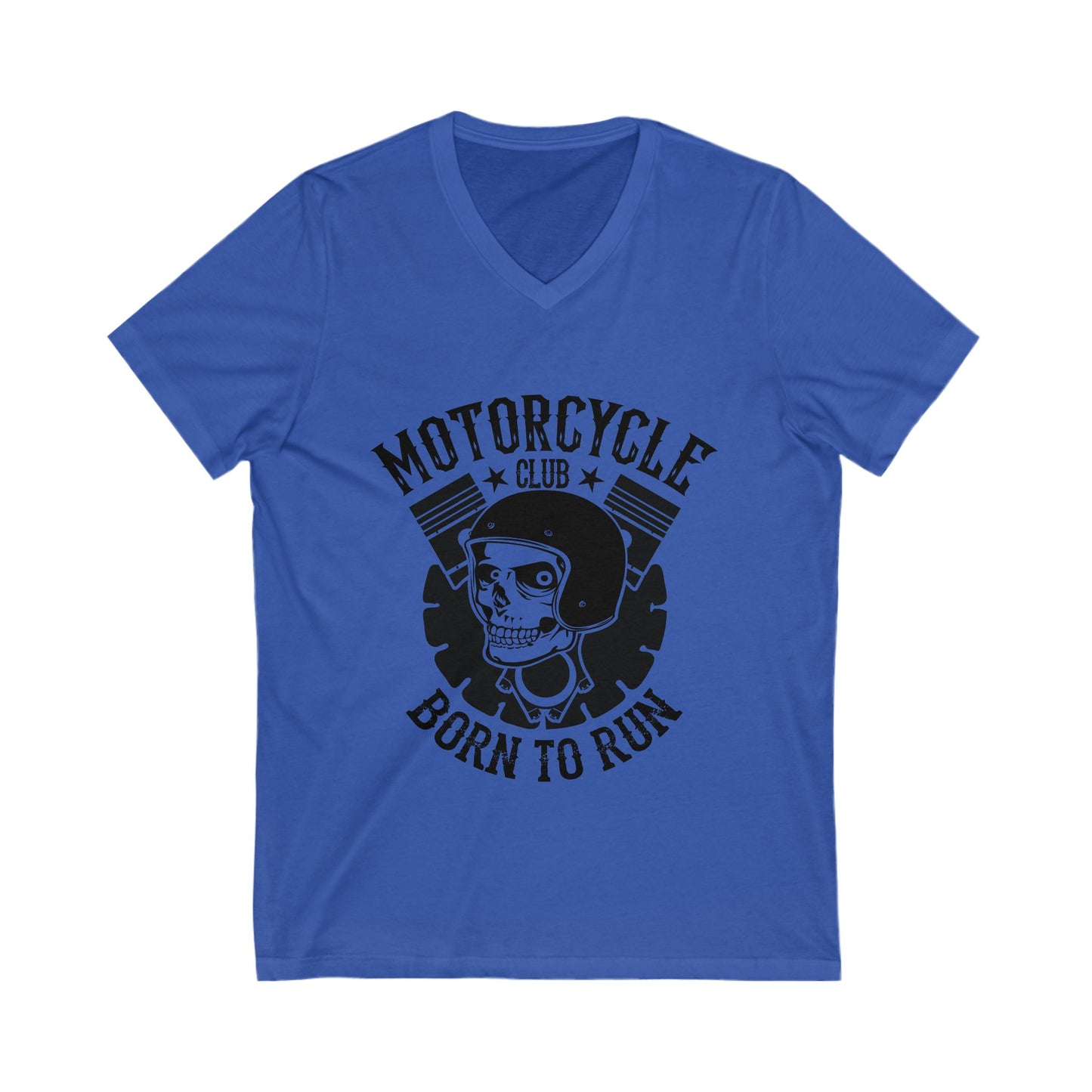 Motorcycle Club Born To Run Unisex Short Sleeve V-neck Tshirt