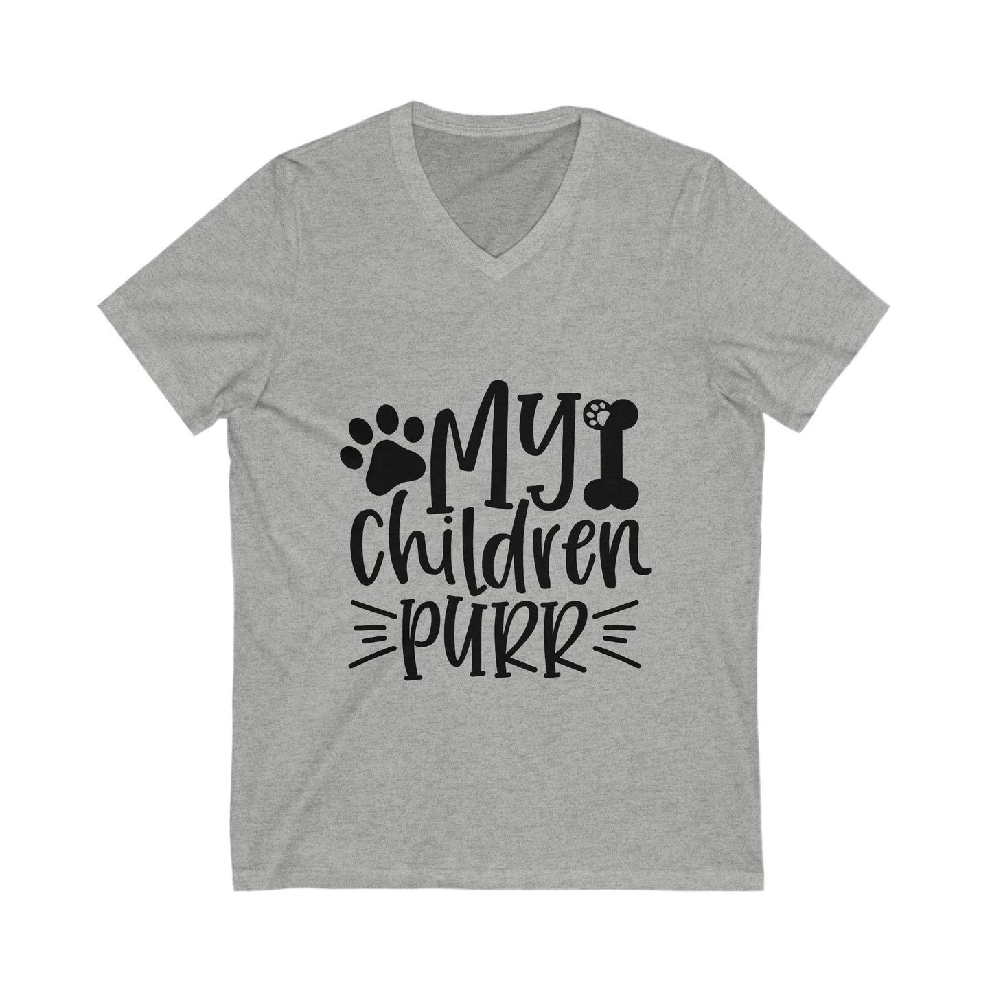 My Children Purr Unisex Short Sleeve V-neck Tshirt