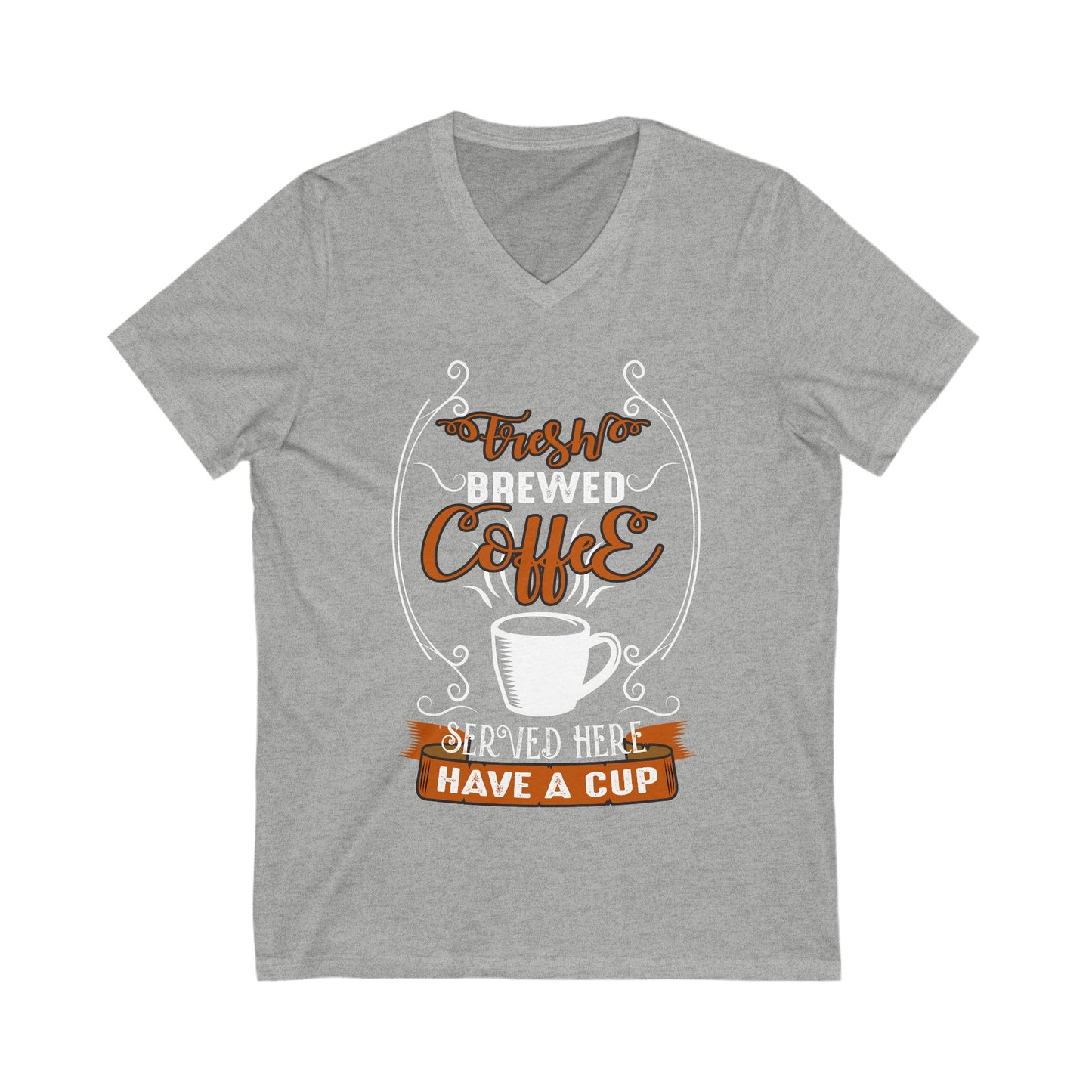 Fresh Brewed Coffee Unisex Short Sleeve V-neck Tshirt
