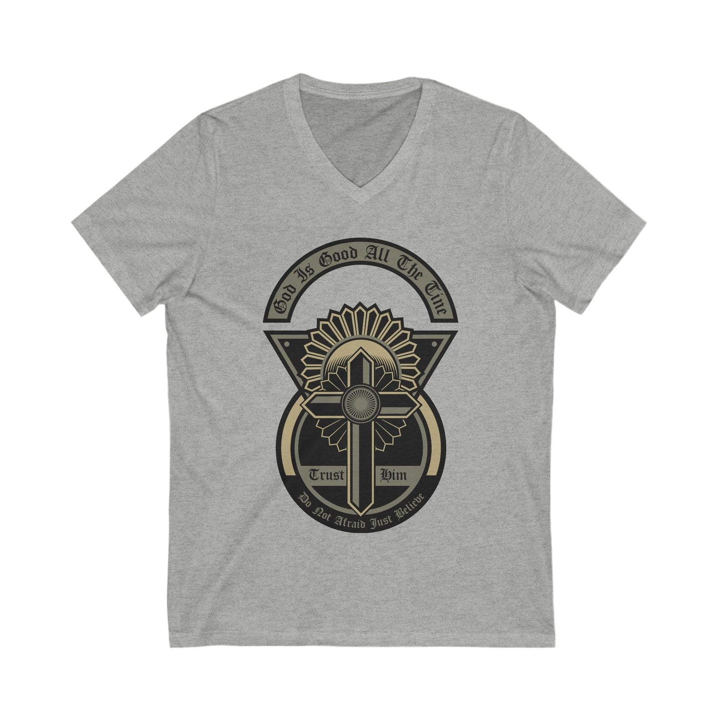 God Is Good All The Time Unisex Short Sleeve V-neck Tshirt